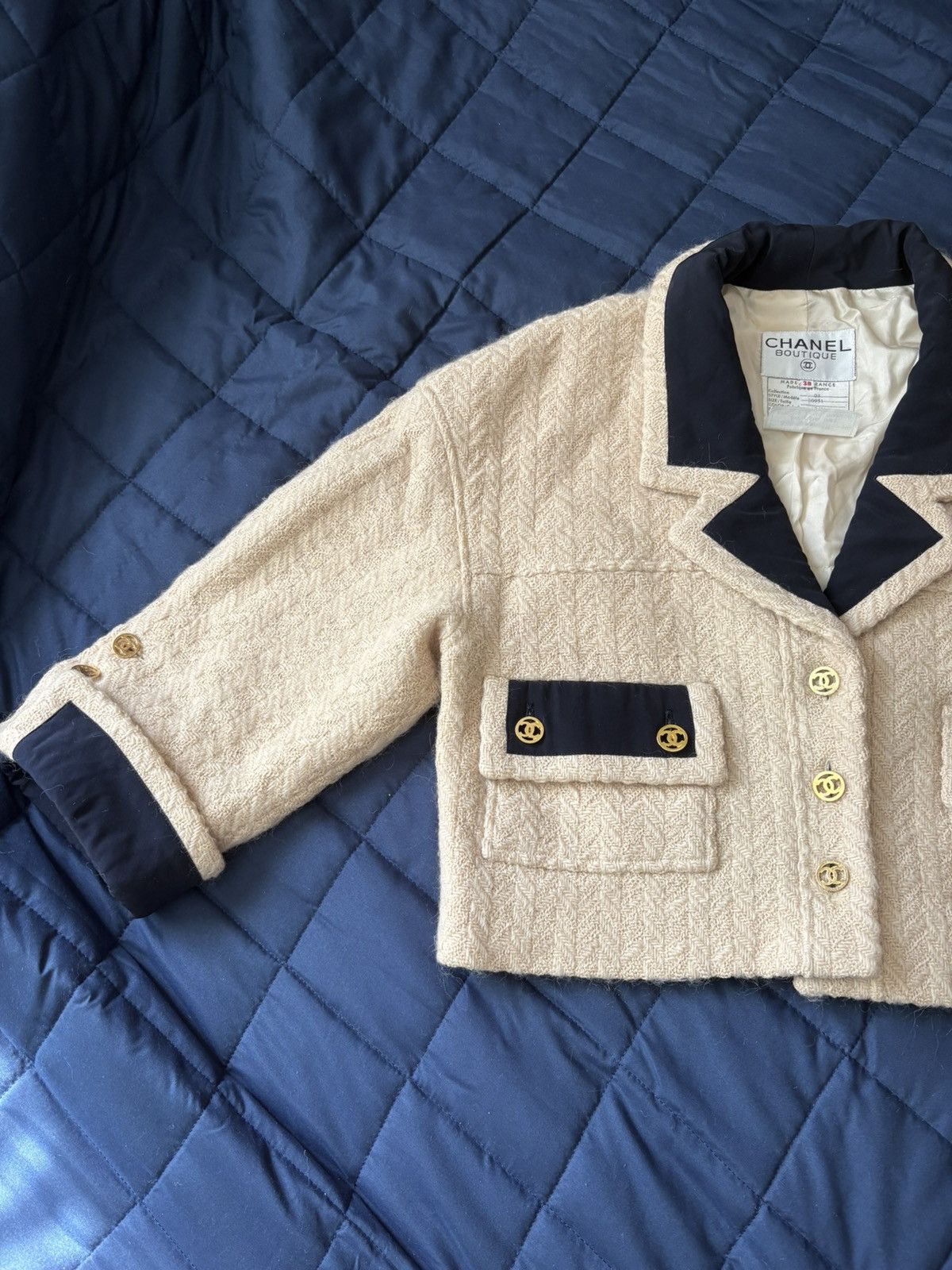 Chanel Vintage Chanel Cropped Tweed Jacket FR 38 Size S / US 4 / IT 40 - 2 Thumbnail