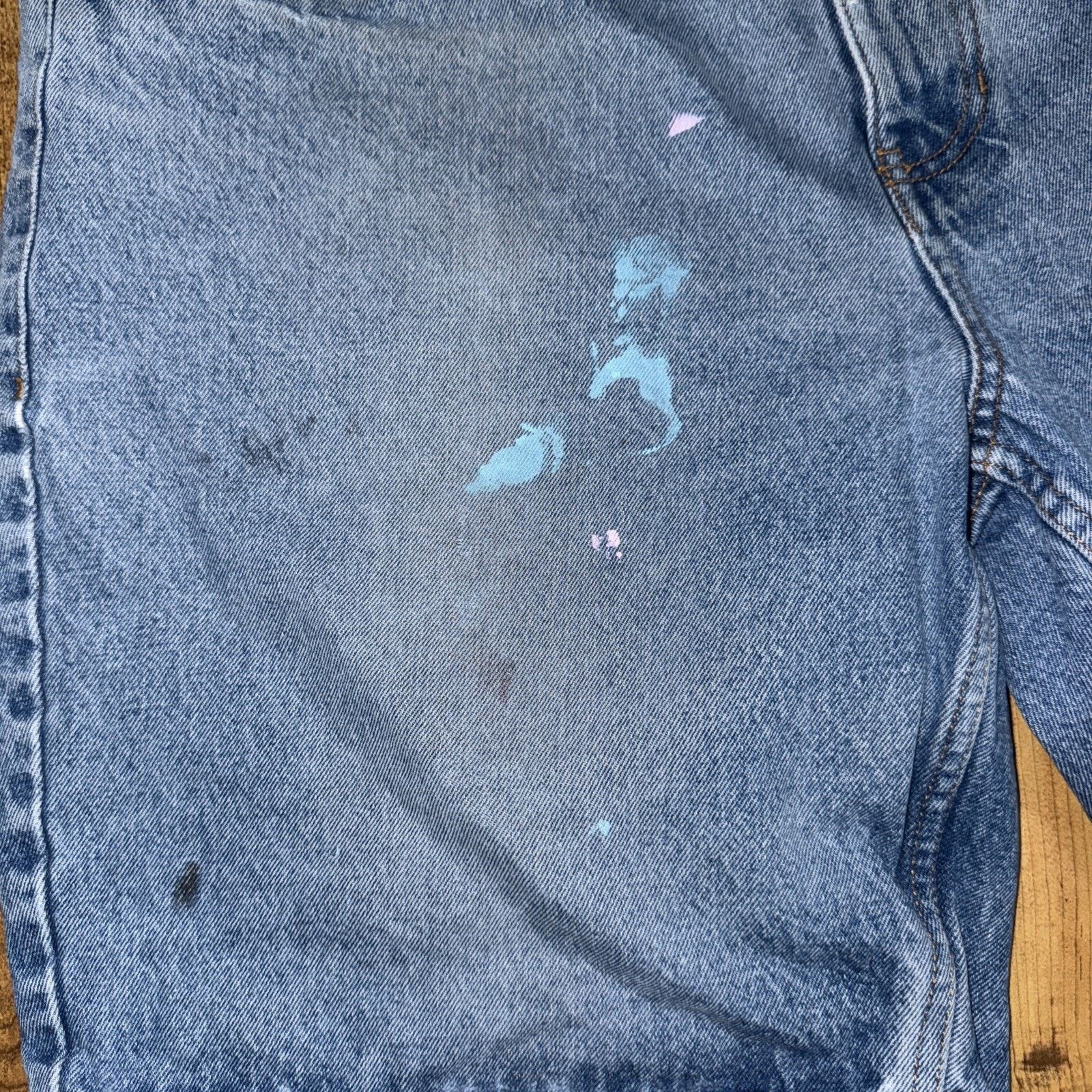Route 66 × Vintage Vintage Route 66 Jean Shorts 38 Blue Distressed Workwear Size US 38 / EU 54 - 2 Thumbnail