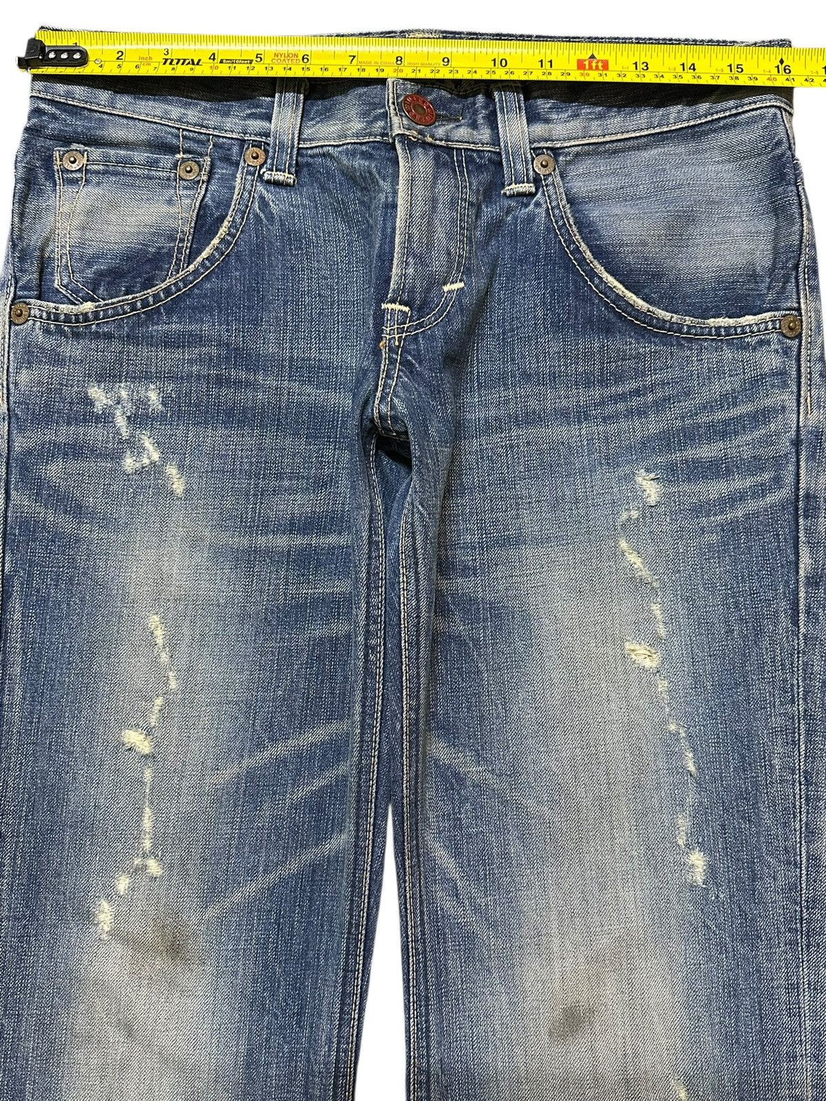 Edwin Vintage Edwin Blue Trip Faded Thunder Wash Wide Leg Jeans Size US 32 / EU 48 - 12 Thumbnail