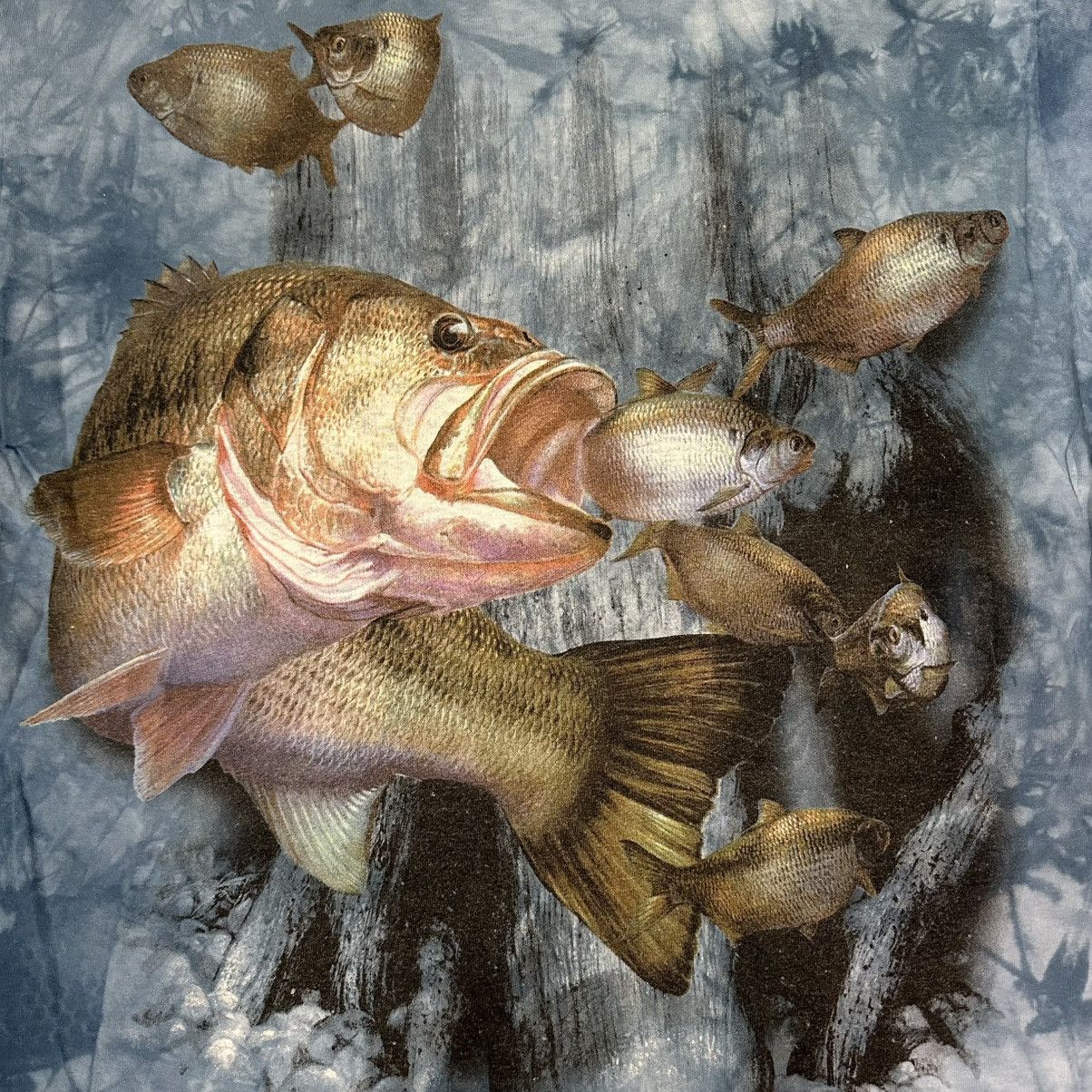 The Mountain Crazy vintage 90s aop bass fishing t-shirt Size US XL / EU 56 / 4 - 2 Thumbnail