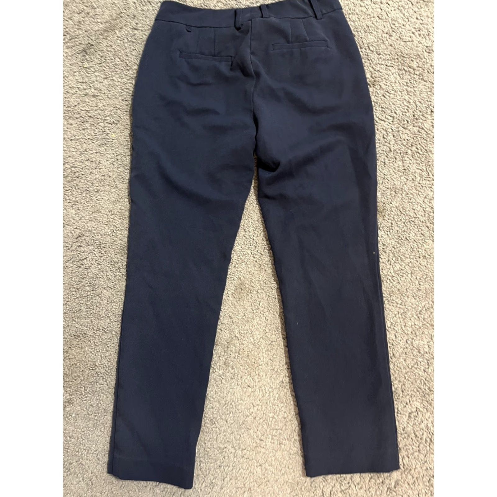 Anne Klein Anne Klein Pants Womens 4P Petite Navy Blue Knit Career Casual Straight Leg Pockets Womens Size 27" / US 4 / IT 40 - 3 Thumbnail