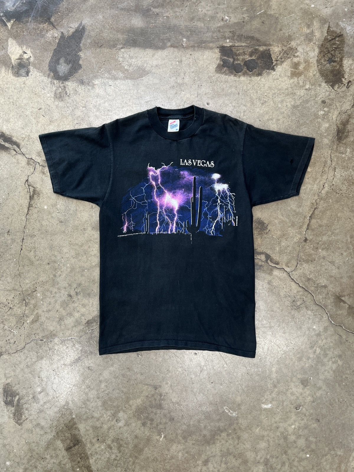 Vintage Vintage Las Vegas Vacations USA Lightning Jerzees Tee Medium Size US M / EU 48-50 / 2 - 2 Thumbnail