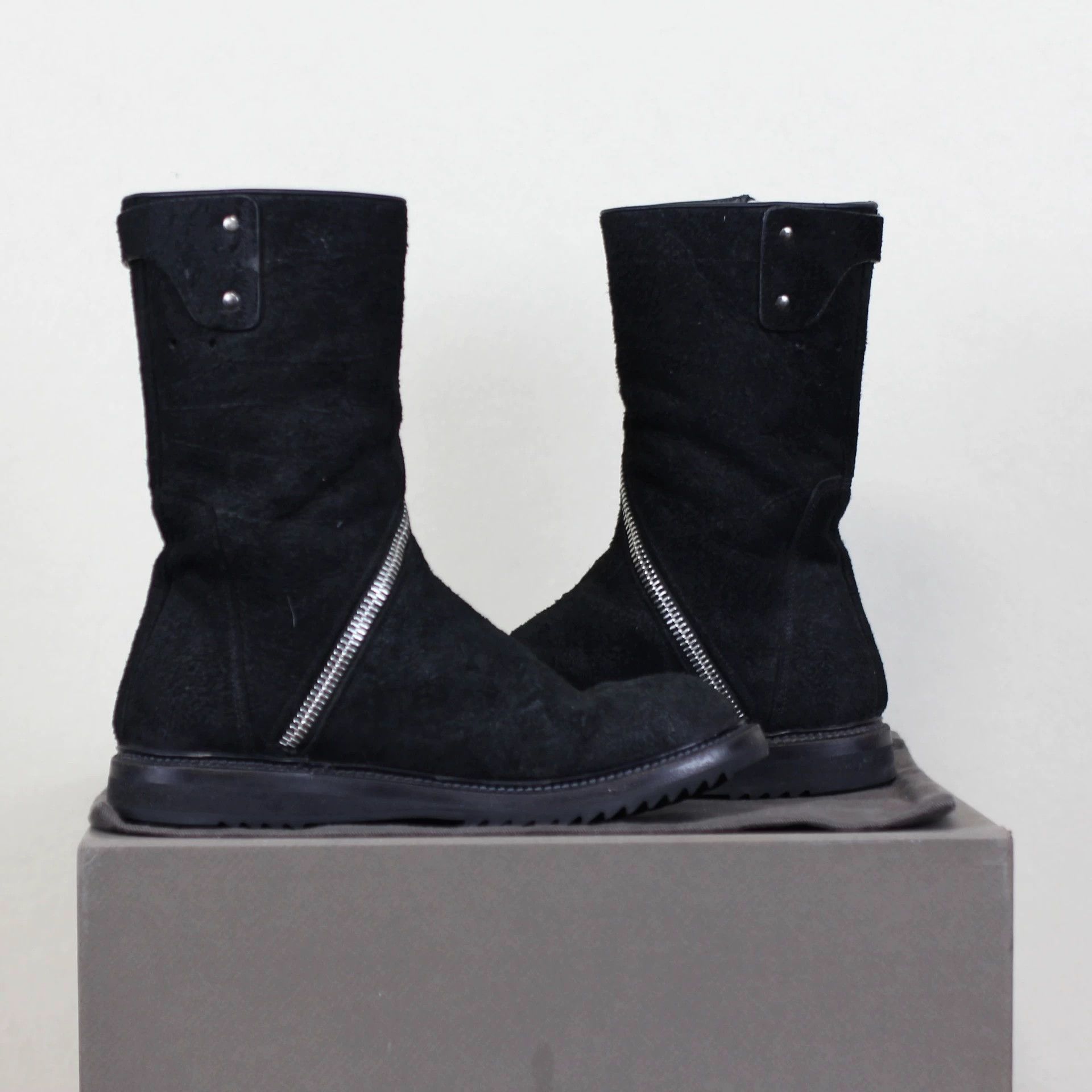 Rick Owens Rickowens Suede Rotary Zipper Military Boots Size US 6.5 / IT 36.5 - 2 Thumbnail