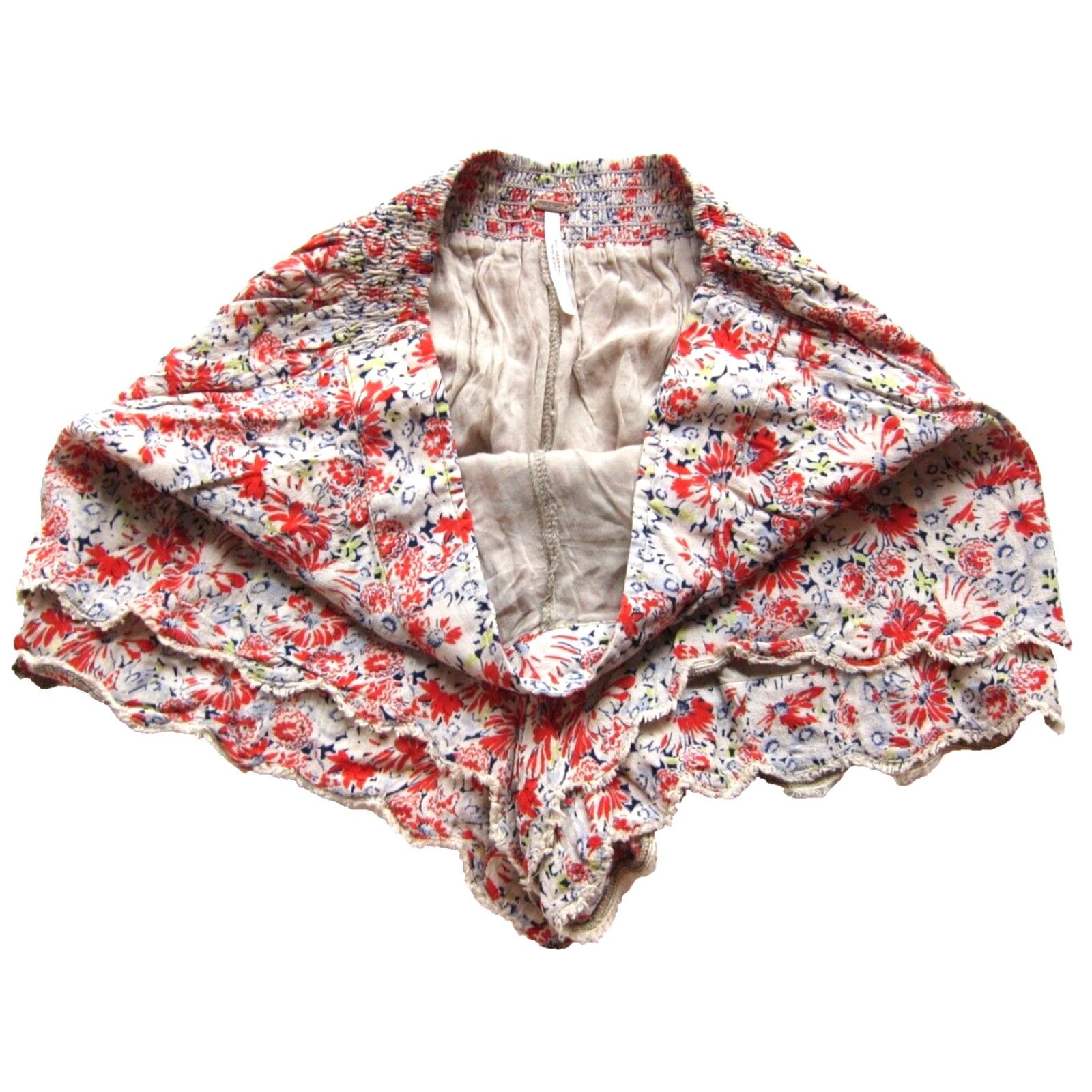 Free People Free People Shirt Women Small High Rise Booty Short Floral 100% Rayon Orange Blue Green Spring Summer Fall Women Size 28" / US 6 / IT 42 - 3 Thumbnail