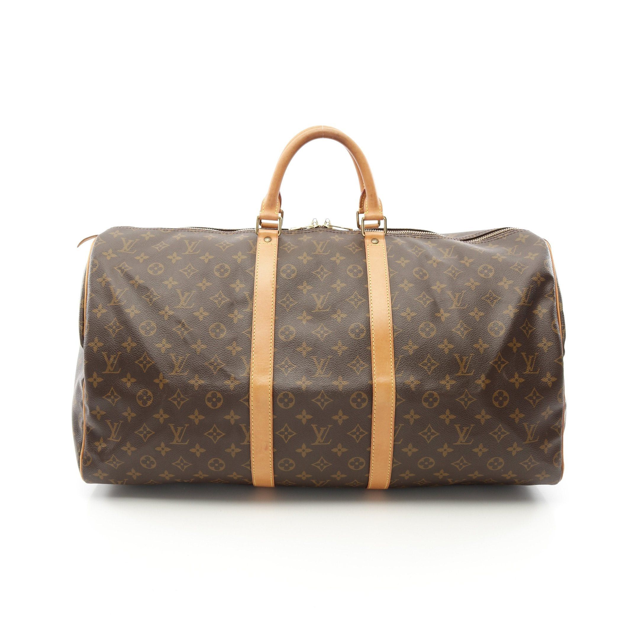 Louis Vuitton Louis Vuitton Keepall 55 Monogram Boston Bag Leather Brown Size ONE SIZE - 1 Thumbnail