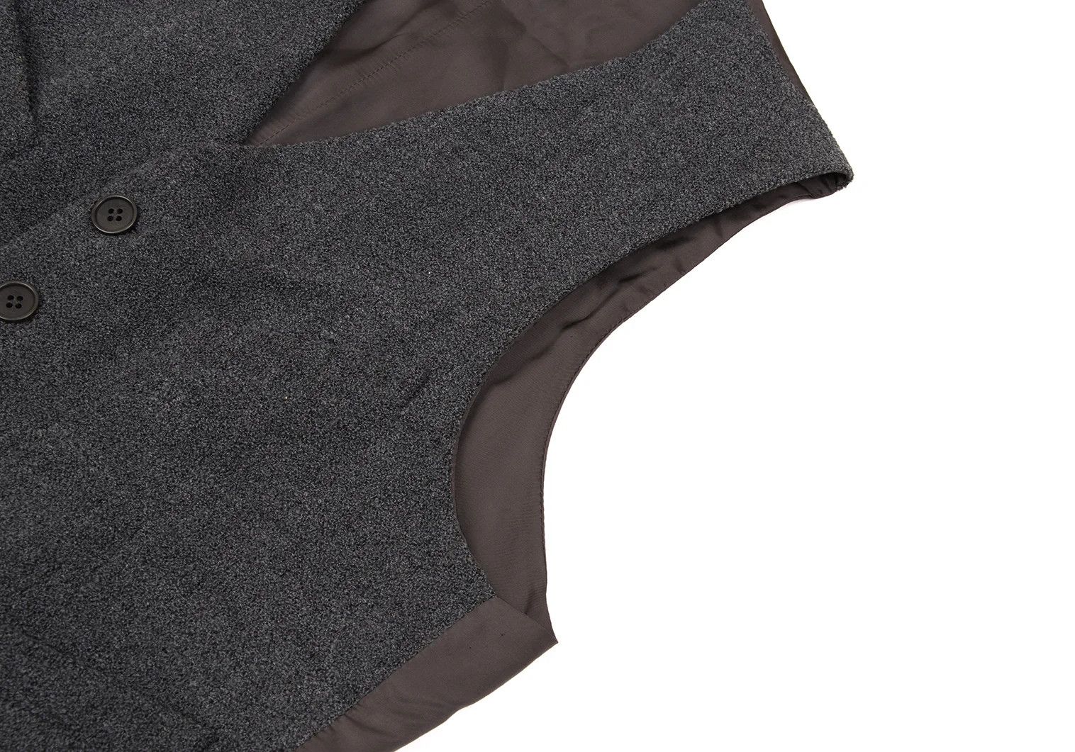Emporio Armani Wool Blend Pile Gilet in Gray and Dark Brown Size US S / EU 44-46 / 1 - 4 Thumbnail