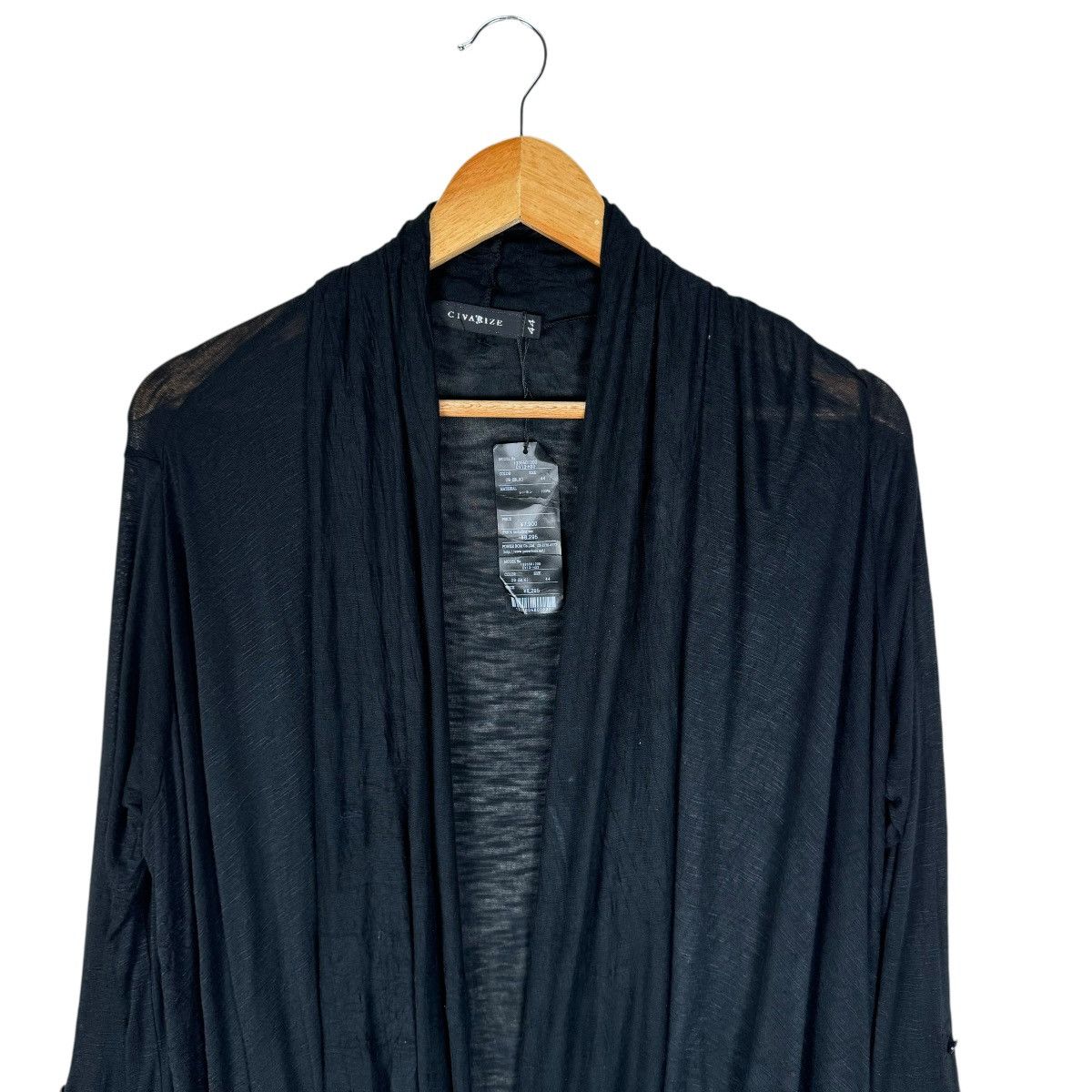 CIVARIZE ☀️CIVARIZE BLACK RAYON SPIRAL COLLAR CARDIGAN JACKET Size M / US 6-8 / IT 42-44 - 5 Thumbnail