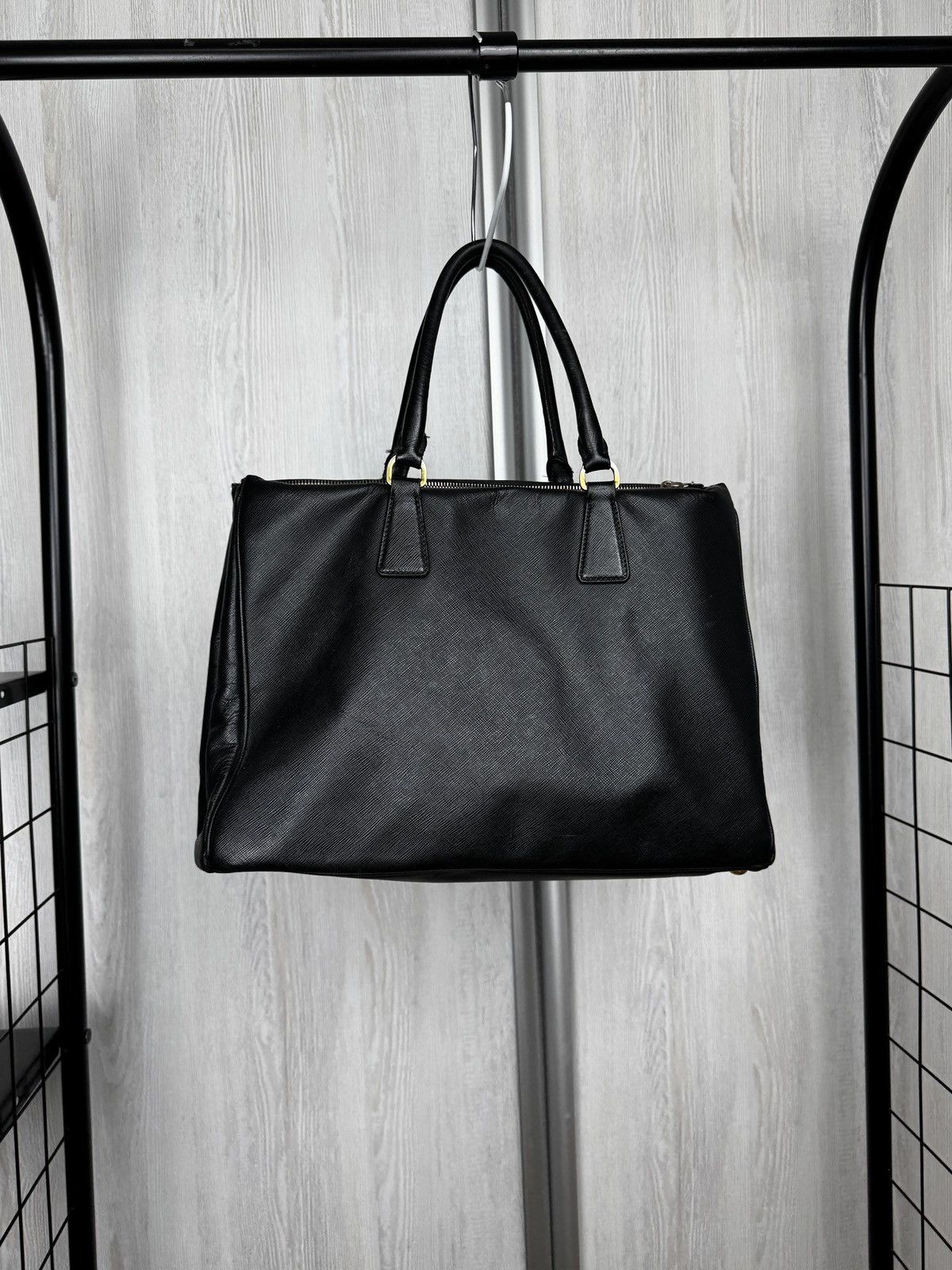 Prada Prada Black Saffiano Lux Leather Large Gardener's Tote Bag Size ONE SIZE - 7 Thumbnail