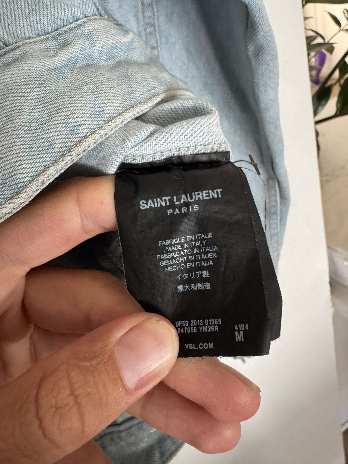 Saint Laurent Paris Hedi 2013 Lightwash Denim Jacket Size US M / EU 48-50 / 2 - 3 Thumbnail