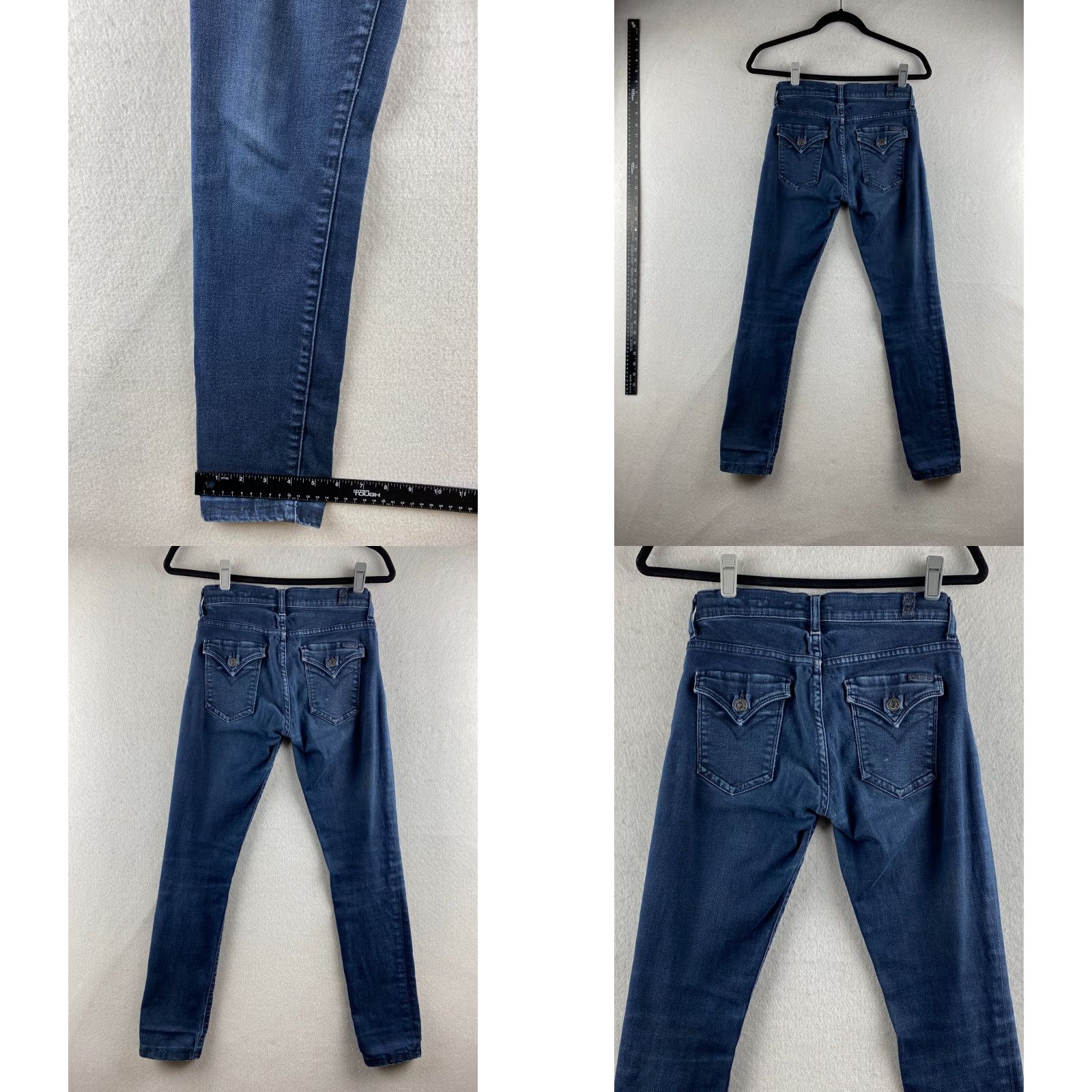7 For All Mankind 7 For All Mankind Roxanne Womens 26 Blue Skinny Jeans Stretch Denim Dark Wash Size ONE SIZE - 9 Thumbnail