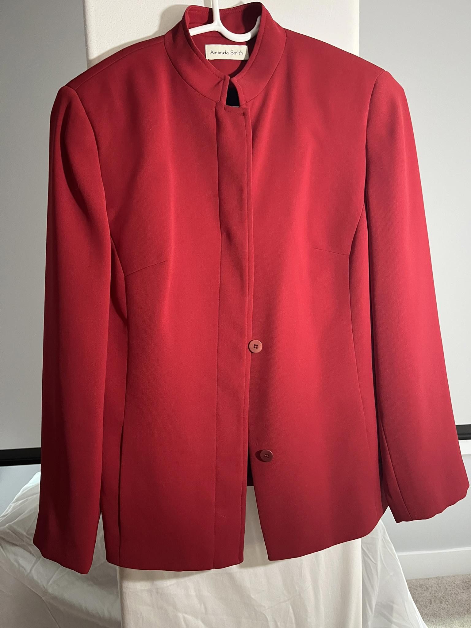Designer Chic Amanda Smith Red Blazer - Elegant & Versatile Size M / US 6-8 / IT 42-44 - 1 Thumbnail