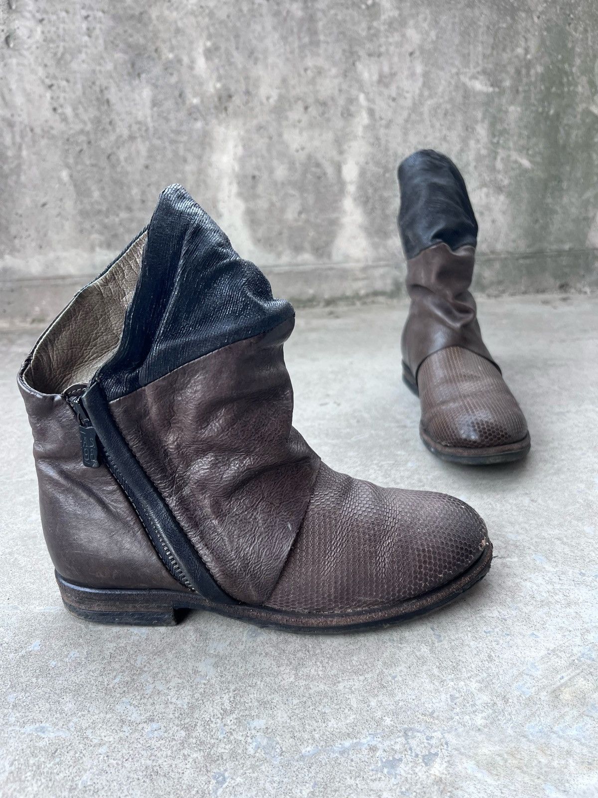 A.S.98 A.S.98 Ankle Avant Garde Leather Zip Boots Size US 7 / IT 37 - 1 Thumbnail