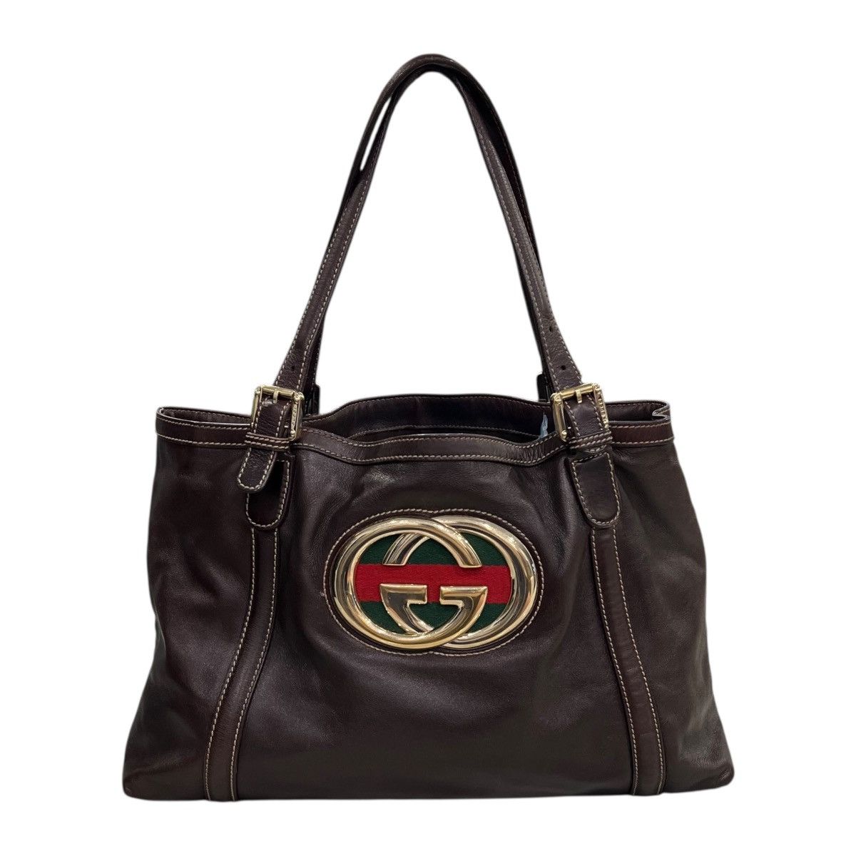 Gucci Gucci Leather Web Stripe GG Logo Hobo Bag Size ONE SIZE - 1 Thumbnail