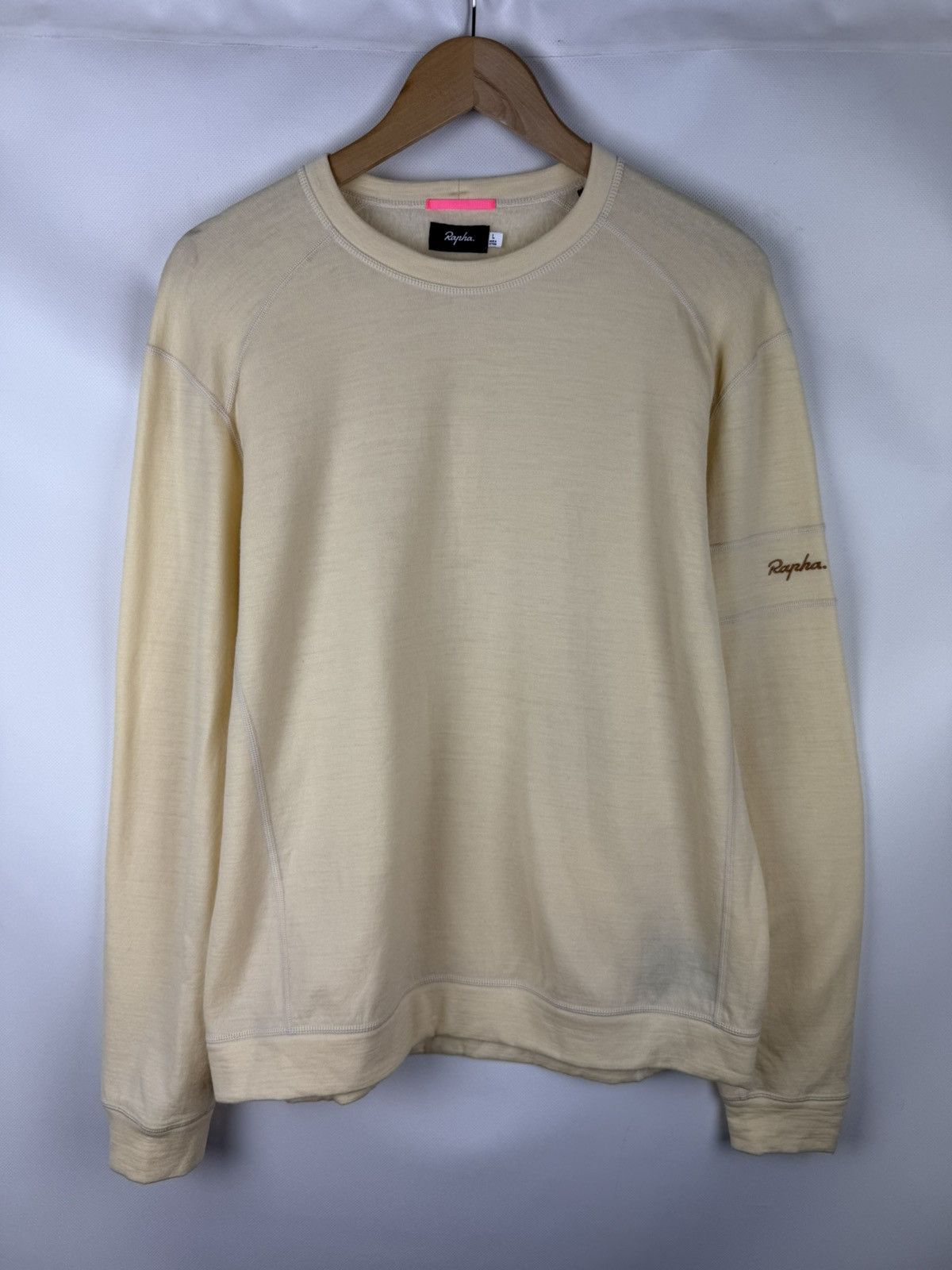 Crew Neck Rapha Merino RAPHA Sweatshirt Yellow Merino Wool Men's