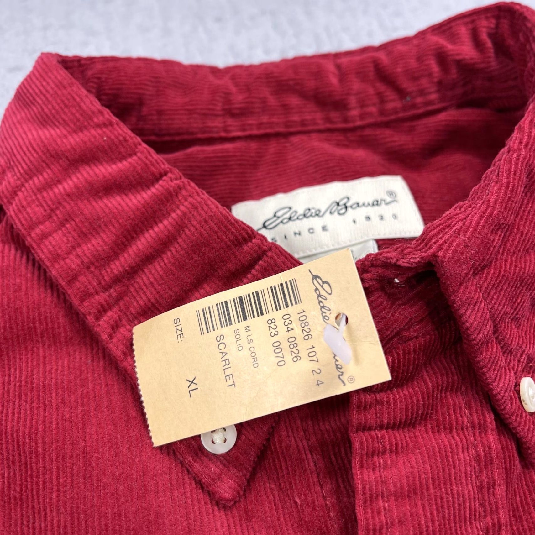 Eddie Bauer Vintage Eddie Bauer Mens XL Red Corduroy Button Long Sleeve Pocket 90s User: Vintage Eddie Bauer Red Corduroy Button-Up Mens XL Long Sleeve Pocket 90s Size US XL / EU 56 / 4 - 3 Thumbnail