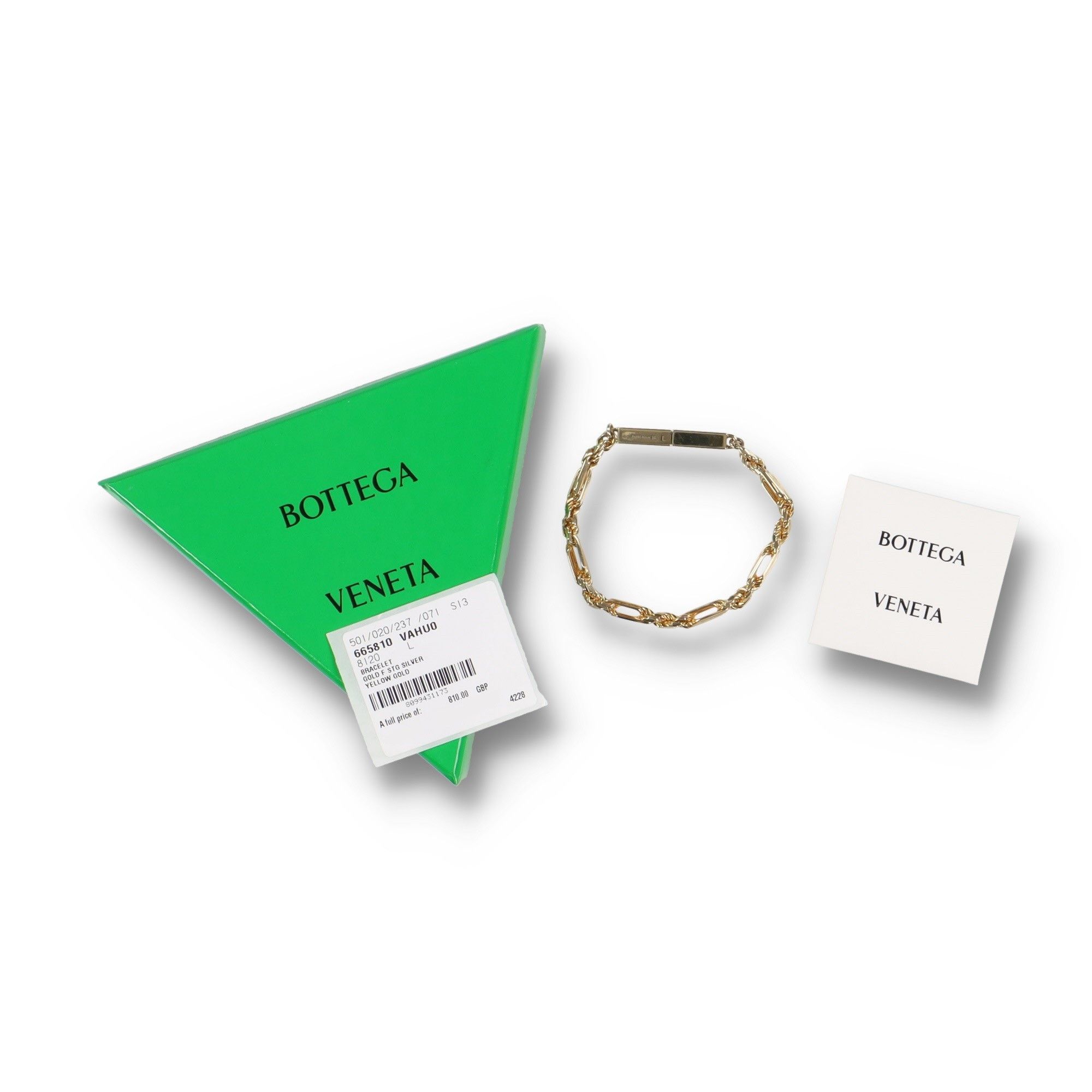 Bottega Veneta Gold Plated Sterling Silver Bracelet Size ONE SIZE - 4 Thumbnail