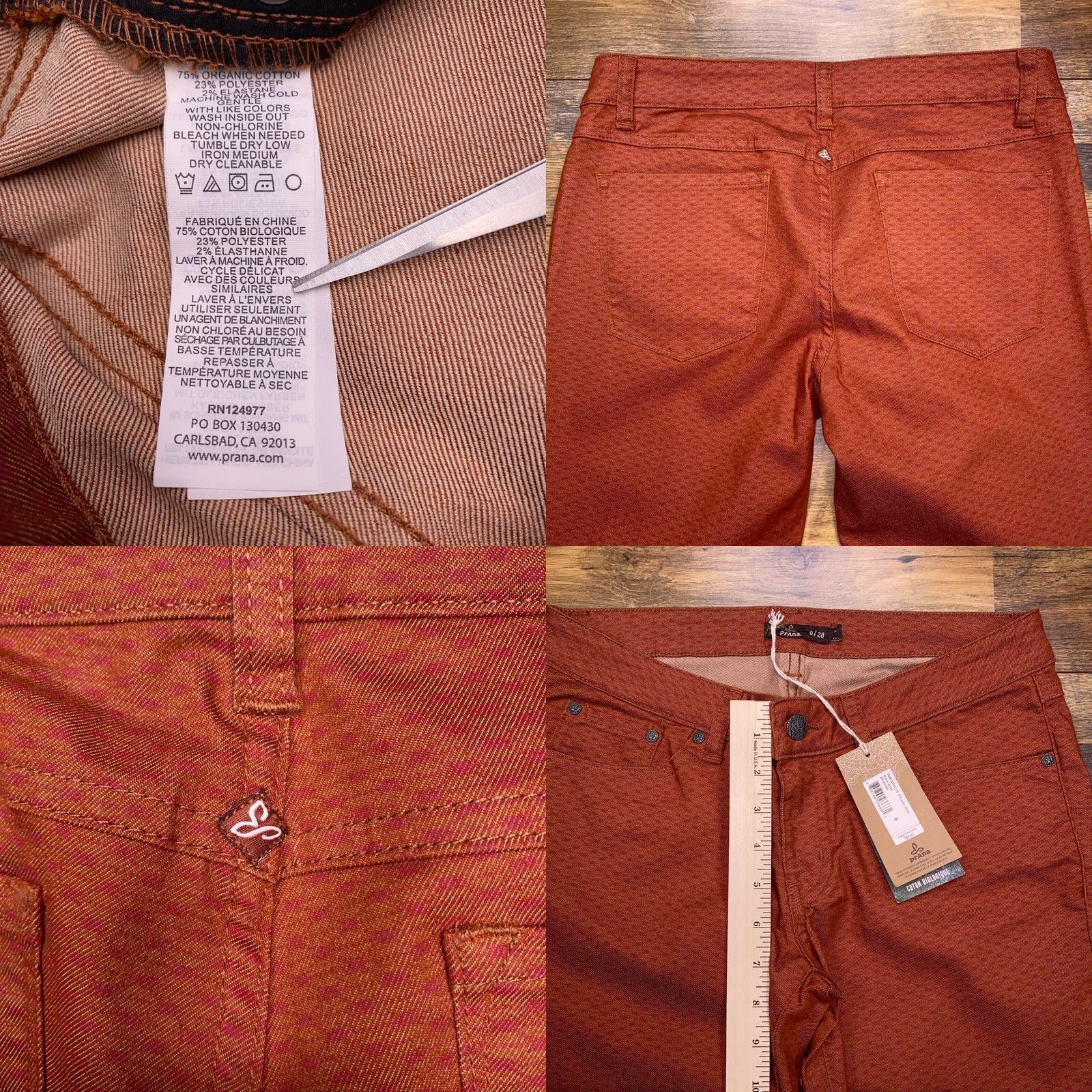 Prana prAna Kara Jeans Womens 6 28 Low Rise Stretch Fitted Picante Dots New Size 28" / US 6 / IT 42 - 8 Thumbnail