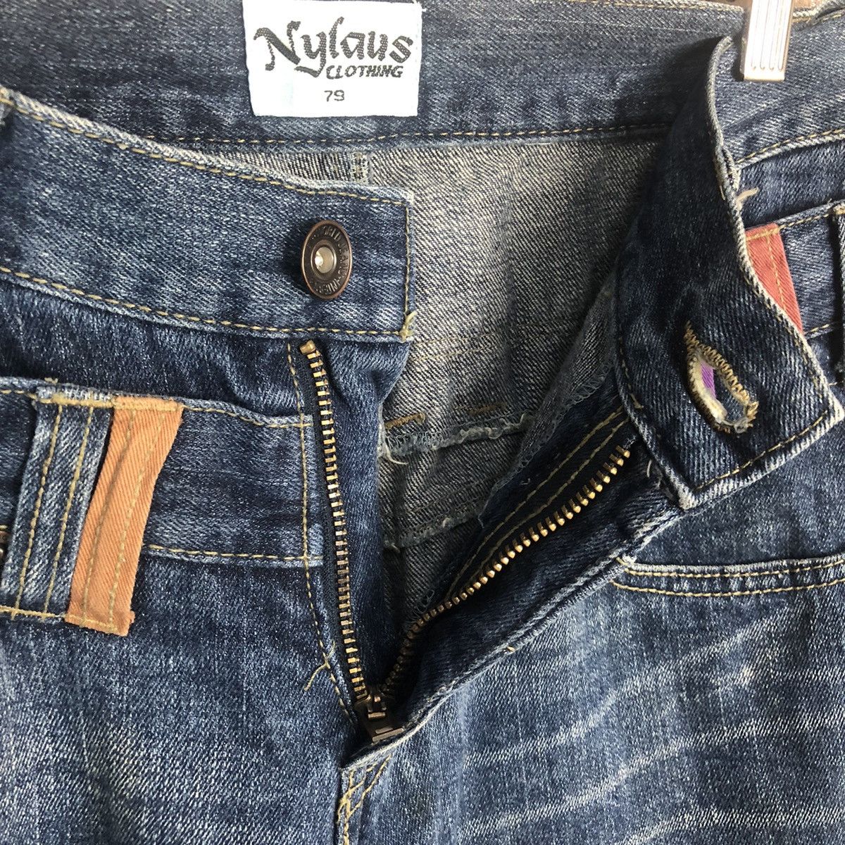 DL Nylaus Blue Double Waist streetwear Denim Pants #A116