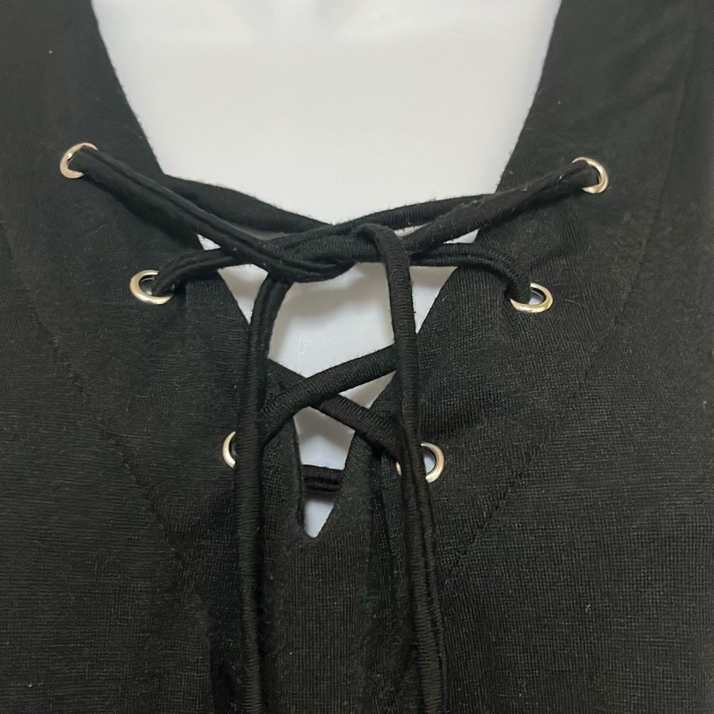Other Bobbie Brooks Womens 1X Black Lace Up Front Casual Knee Leng Size XXL / US 16-18 / IT 52-54 - 3 Thumbnail