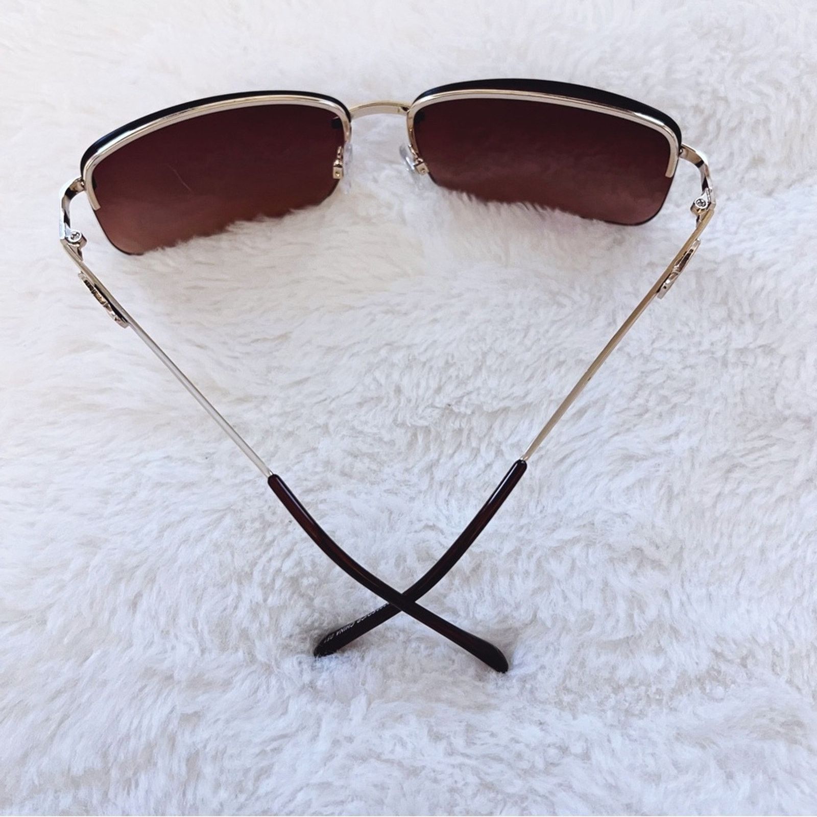 Other Delia Brown Rimless Butterfly Accent Sunglasses Size ONE SIZE - 6 Thumbnail