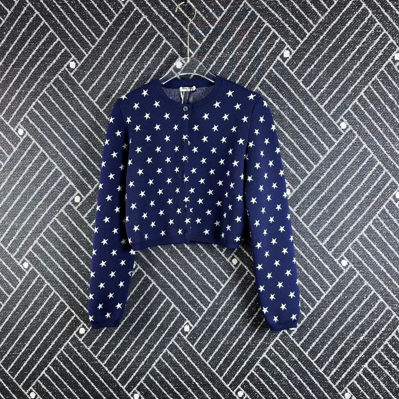 Miu Miu MiuMiu Star Intarsia Slim Knit Sweater Size S / US 4 / IT 40 - 1 Thumbnail