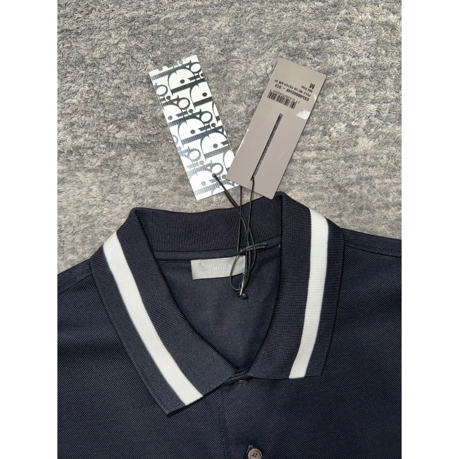 Dior Air Dior Jordan Navy Blue White Wings Logo Collared Button Size US M / EU 48-50 / 2 - 4 Thumbnail
