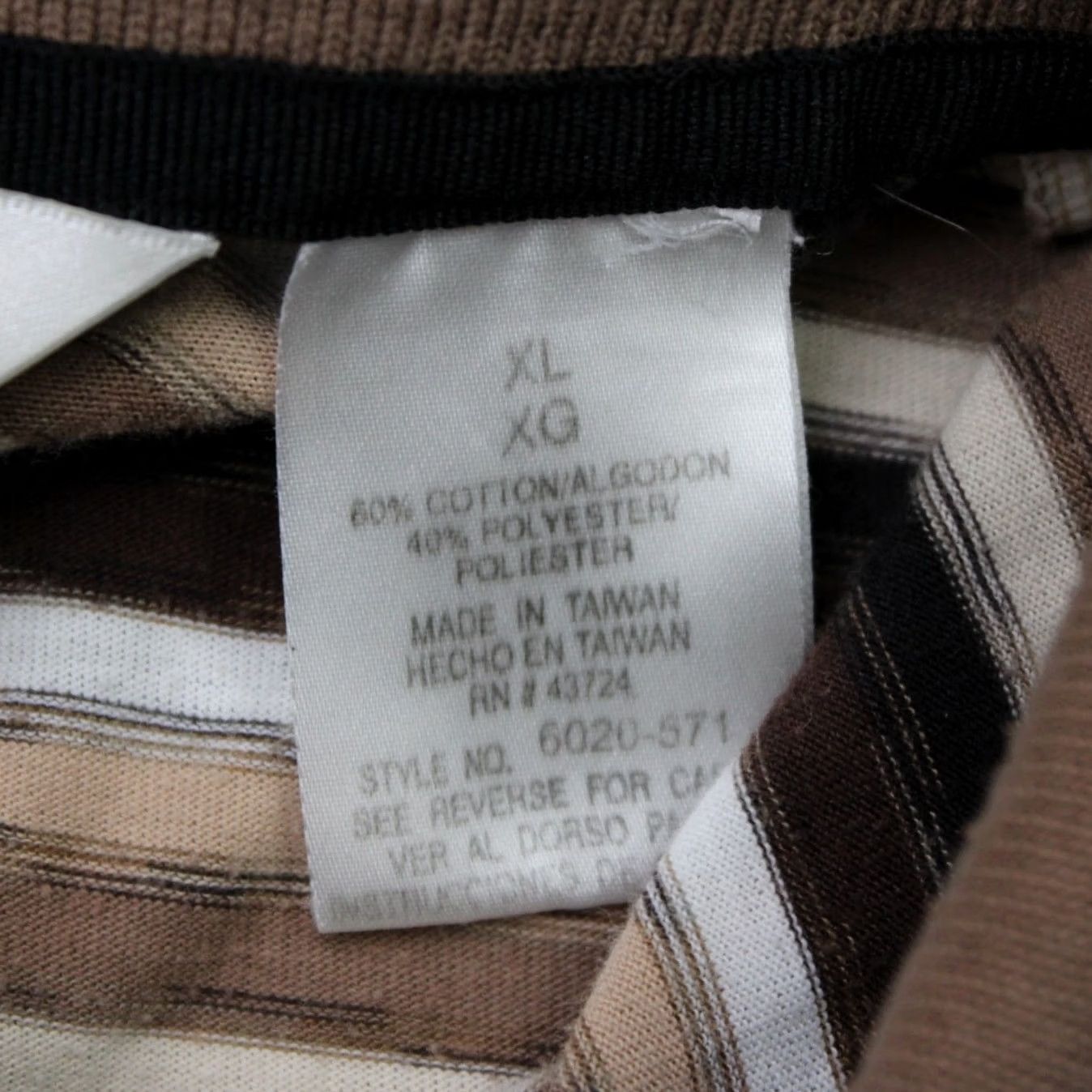 Vintage VINTAGE Classics by Palmland Polo Shirt Men XL Brown/Beige Striped Short Sleeve Pullover Size US XL / EU 56 / 4 - 6 Thumbnail