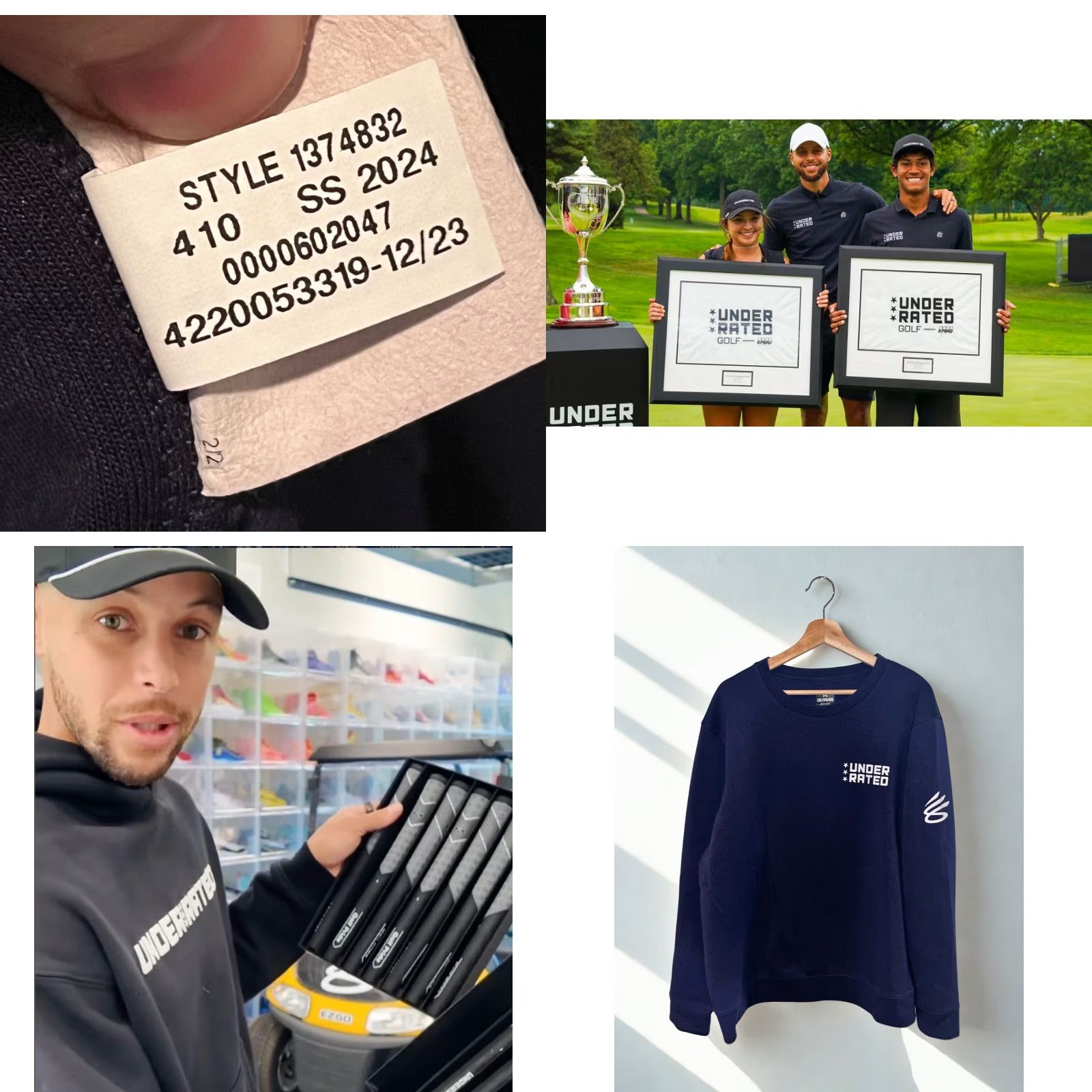 Under Armour VINTAGE Steph Curry Underrated Golf Crewneck Sweatshirt Blue 2XL NWOT Rare Player Gift Size US XXL / EU 58 / 5 - 8 Thumbnail