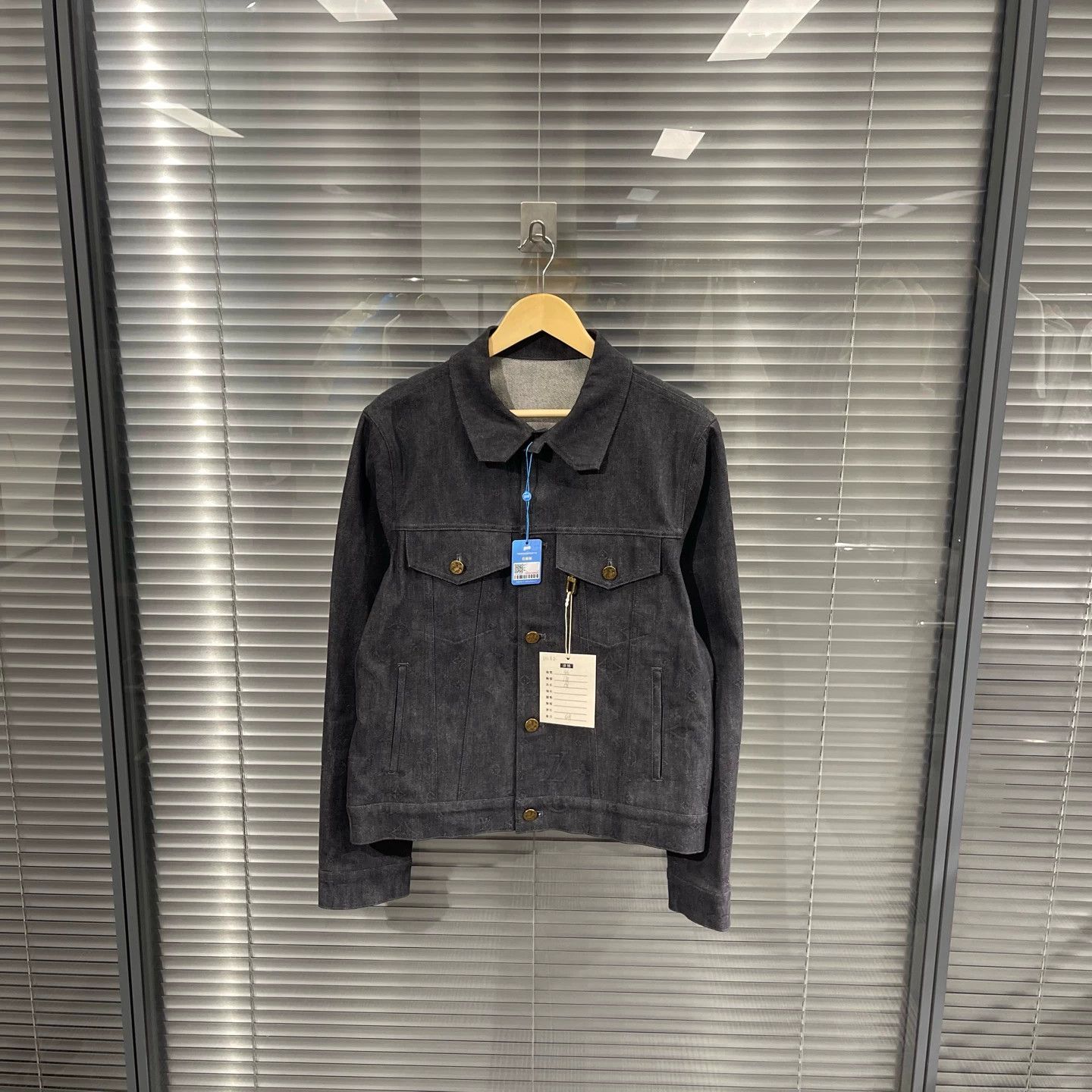 Louis Vuitton LV black Monogram Shadow all over denim jacket Size US M / EU 48-50 / 2 - 1 Thumbnail