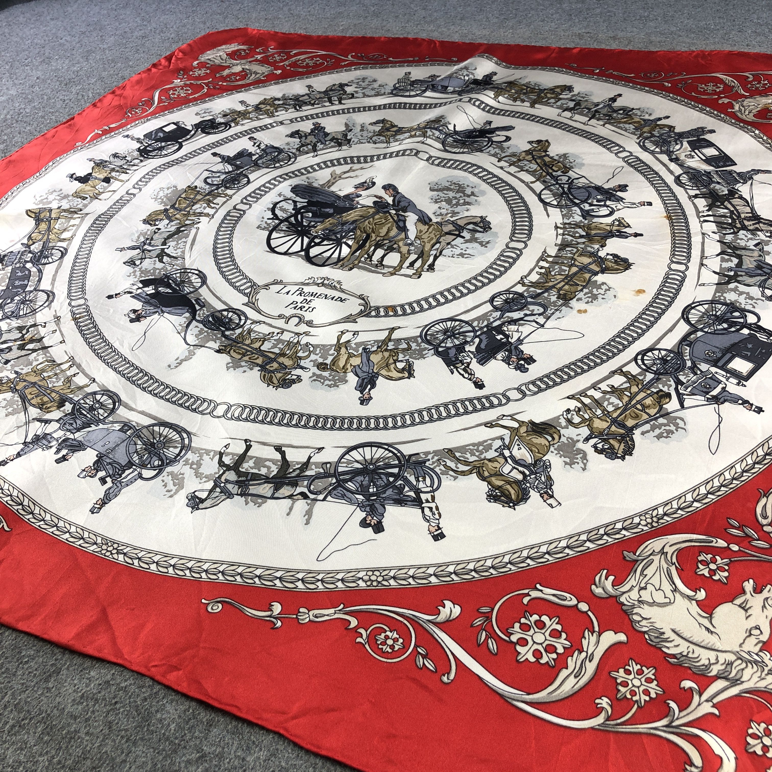Japanese Brand Top Notch La Promenade de Paris Baroque Silk Scarf M1216 Size ONE SIZE - 3 Thumbnail