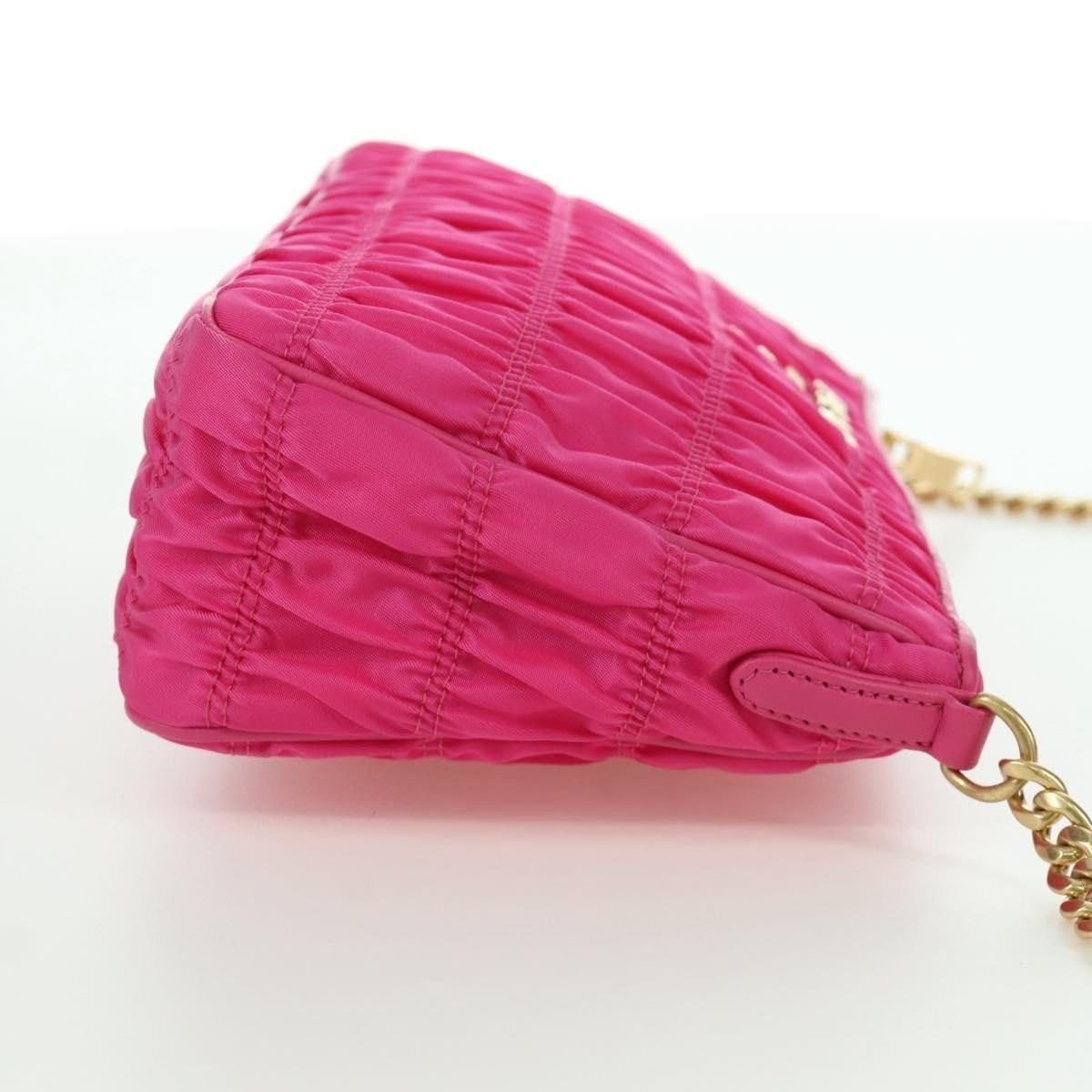 Prada Prada Nylon Chain Shoulder Bag Pink Size ONE SIZE - 6 Thumbnail