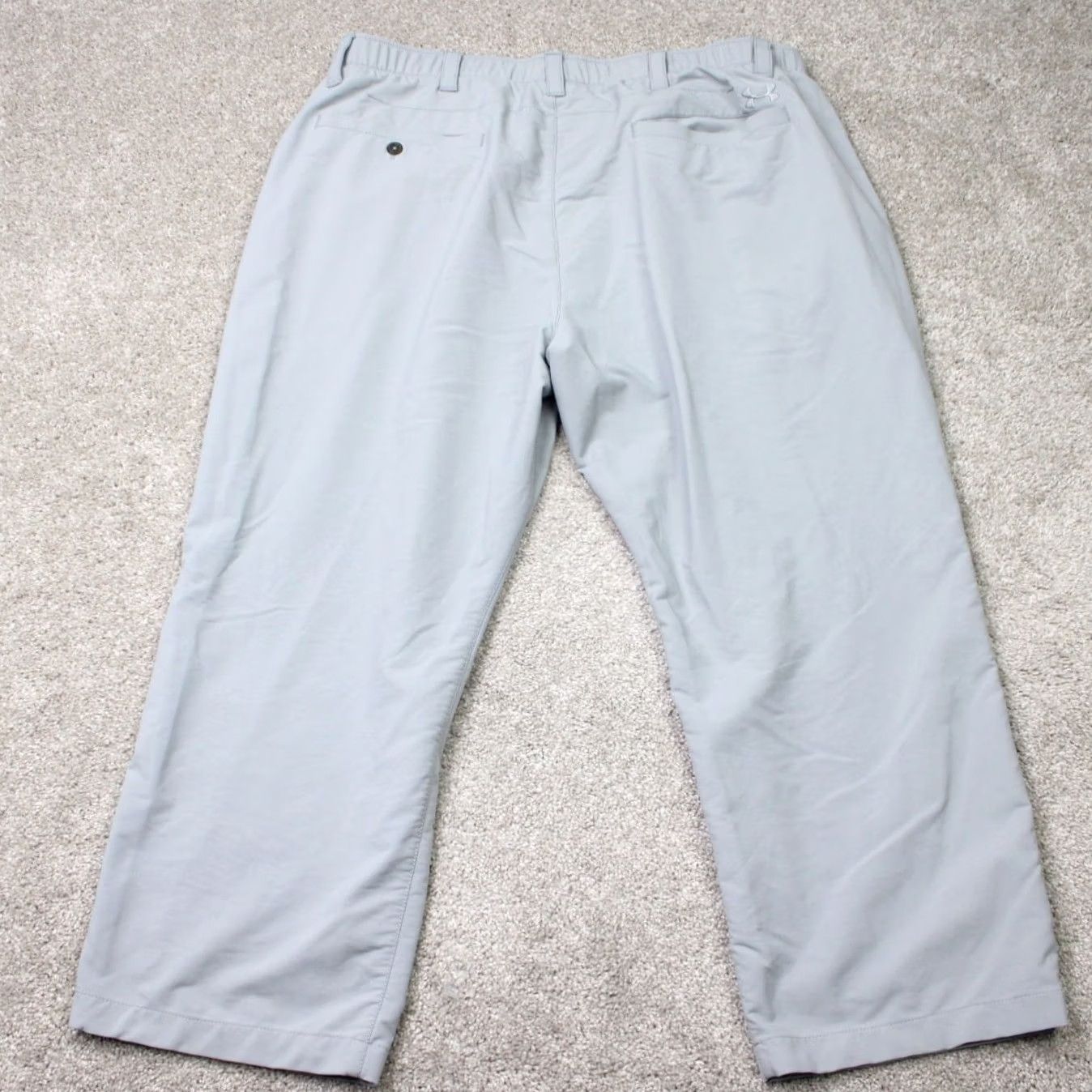 Under Armour Under Armour Pants Mens 42x28 Gray Flat Front Straight Leg cross-checked UA Match Play Golf Slim? Size US 42 / EU 58 - 6 Thumbnail