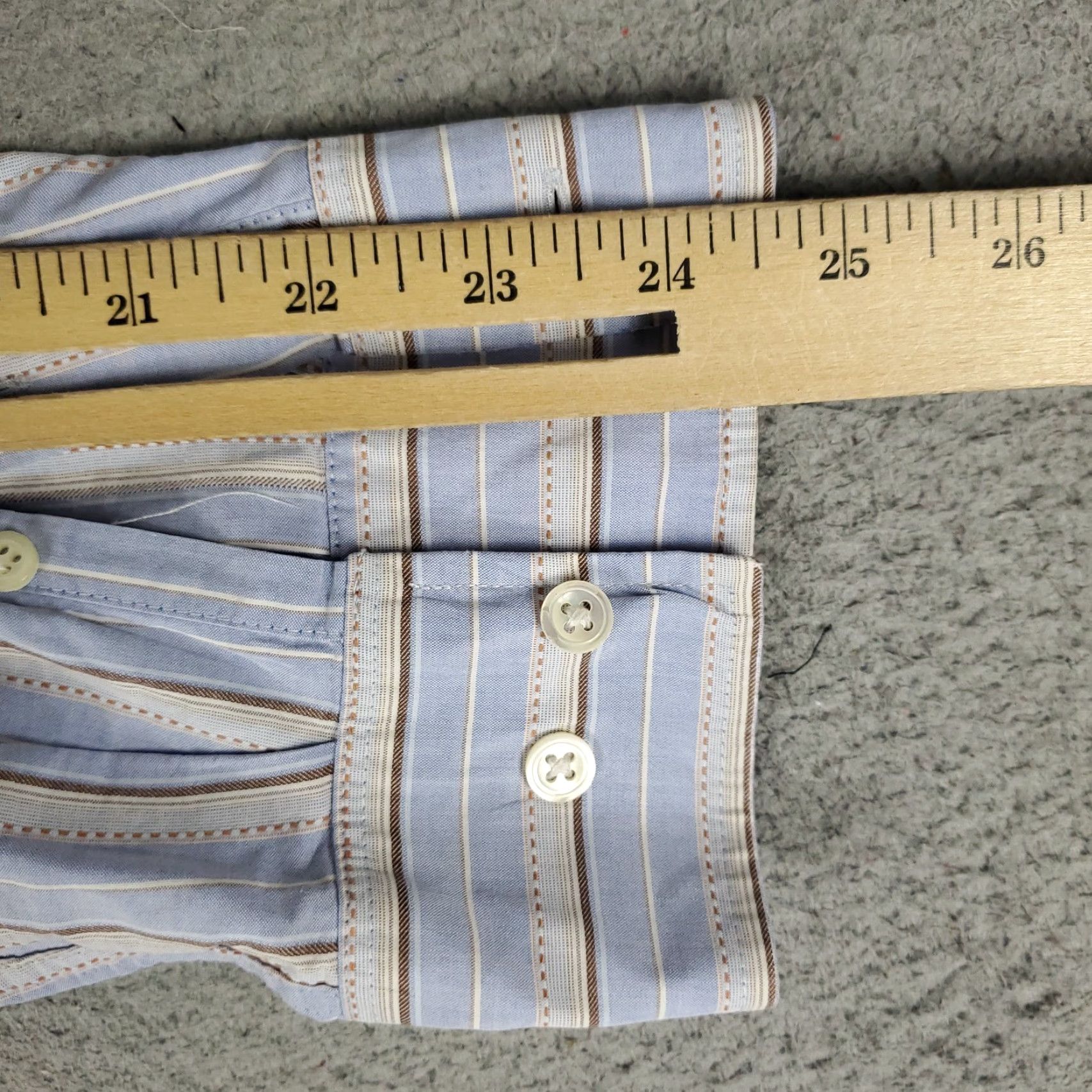 Faconnable Façonnable Shirt Mens M Blue Striped Button-Up Long Sleeve Casual Business Formal Party/Cocktail Travel Workwear Men Regular Size US M / EU 48-50 / 2 - 7 Thumbnail