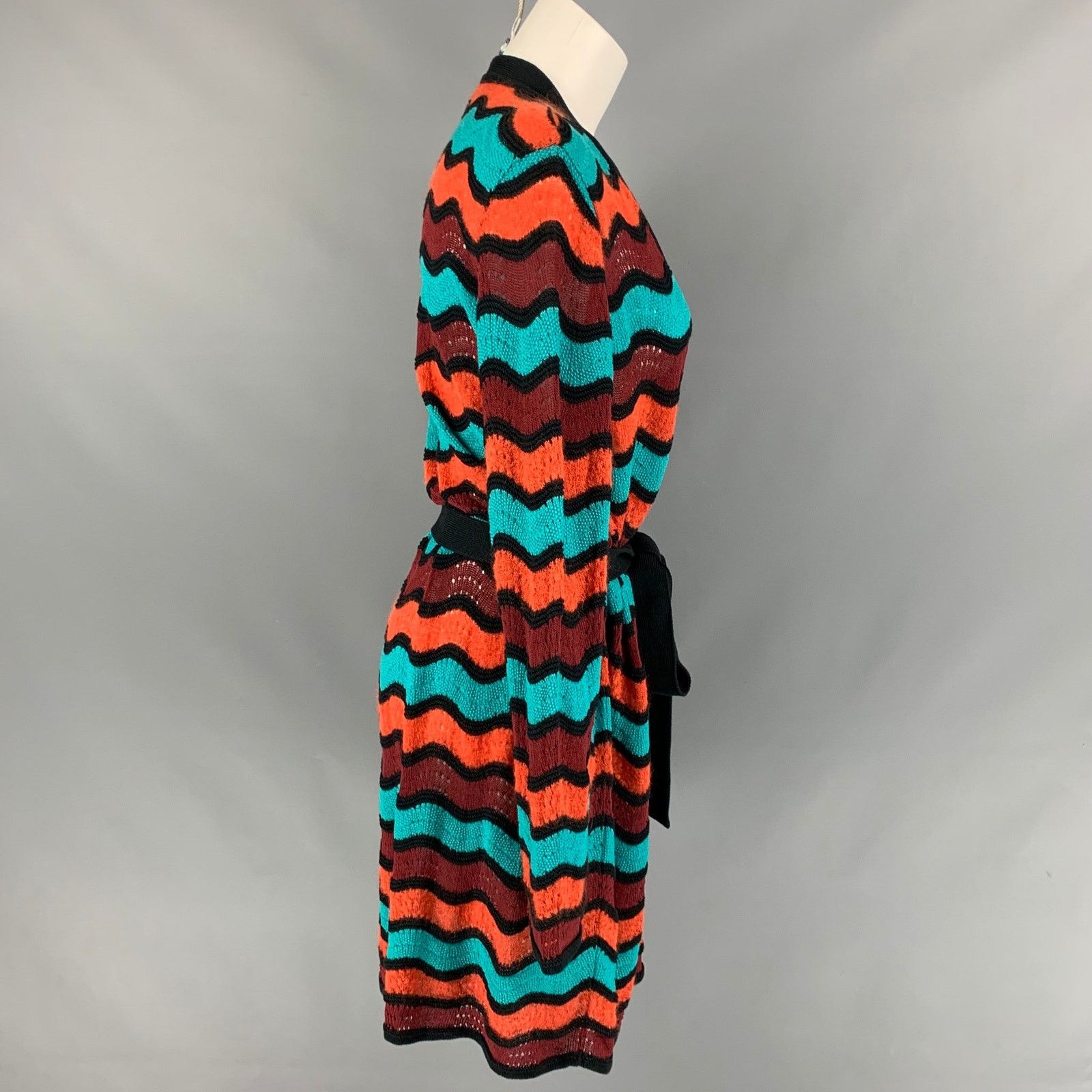 Other M MISSONI Size 6 Multi-Color Knitted Stripe Wool Blend Coat Size M / US 6-8 / IT 42-44 - 3 Thumbnail