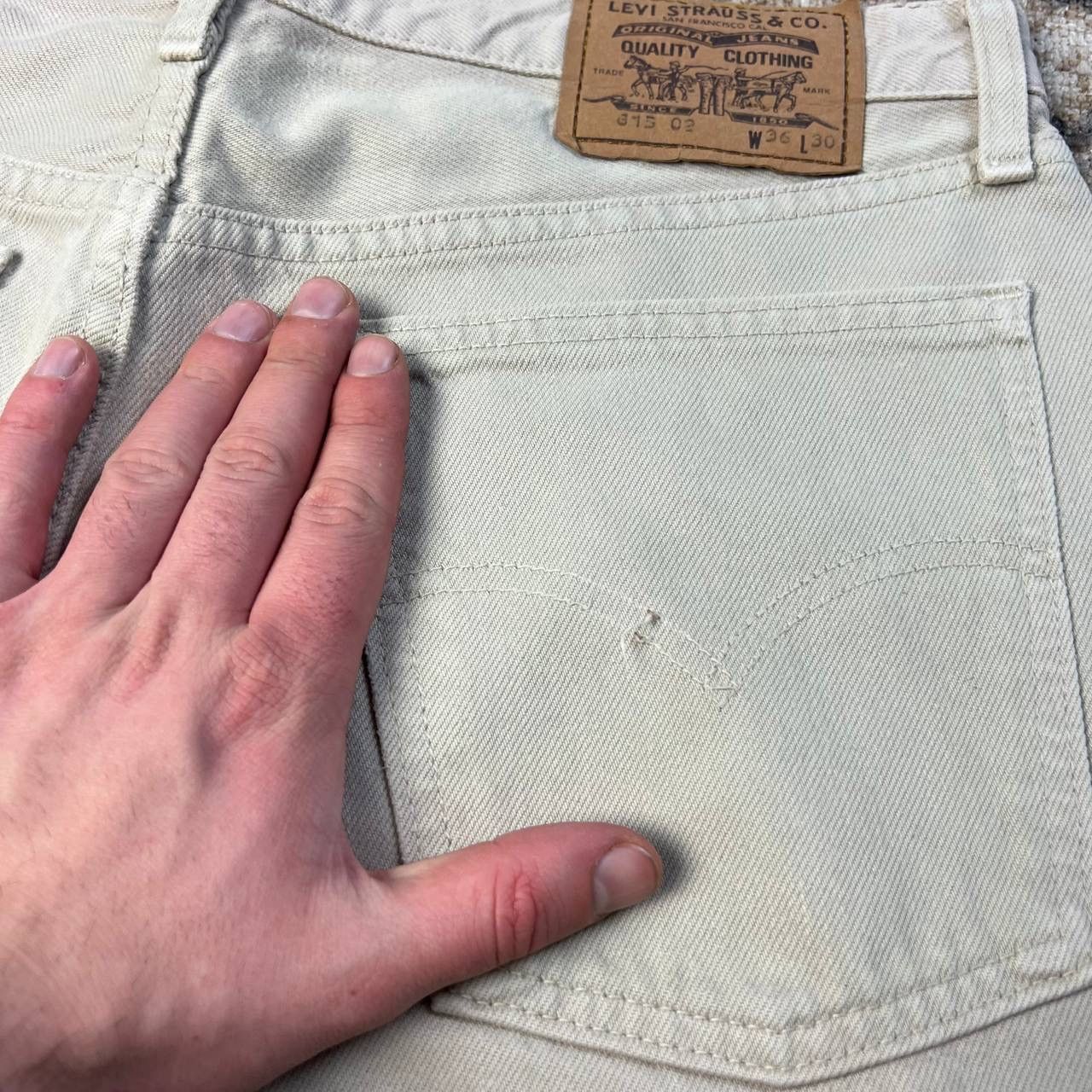 Levi's 615 Levis Orange Tab Vintage Y2K Beige Denim Jeans Size US 36 / EU 52 - 6 Thumbnail