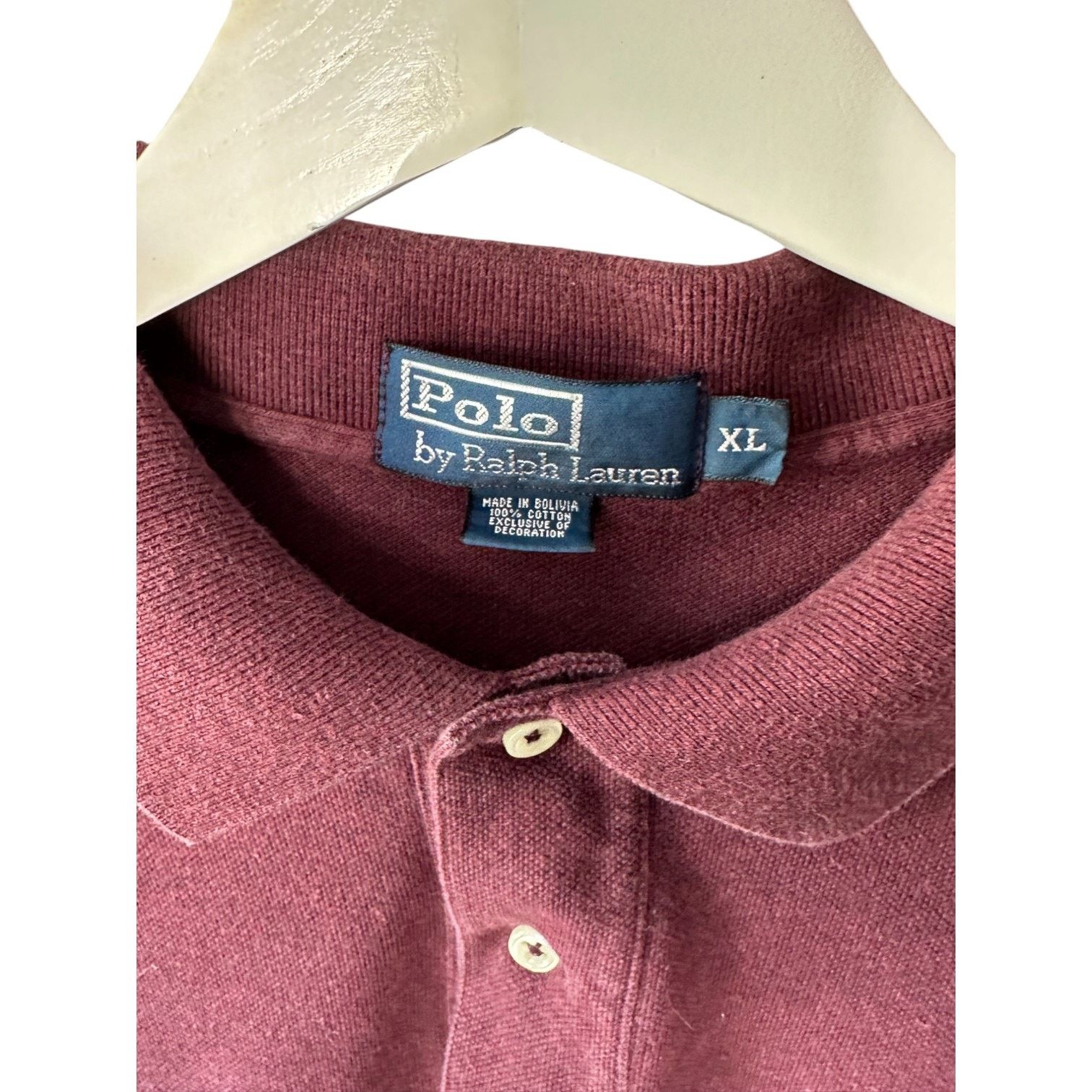 Ralph Lauren Polo by Ralph Lauren Maroon Long Sleeve 100% Cotton Polo XL Size US XL / EU 56 / 4 - 4 Thumbnail