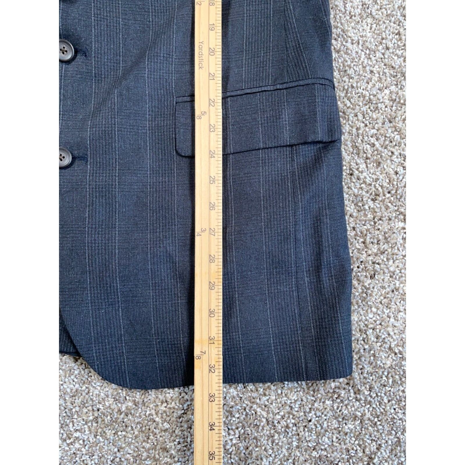 Ralph Lauren VINTAGE Ralph Lauren Chaps Wool Check 2 Button Blazer Men's 40 Dark Blue USA Size 40R - 7 Thumbnail
