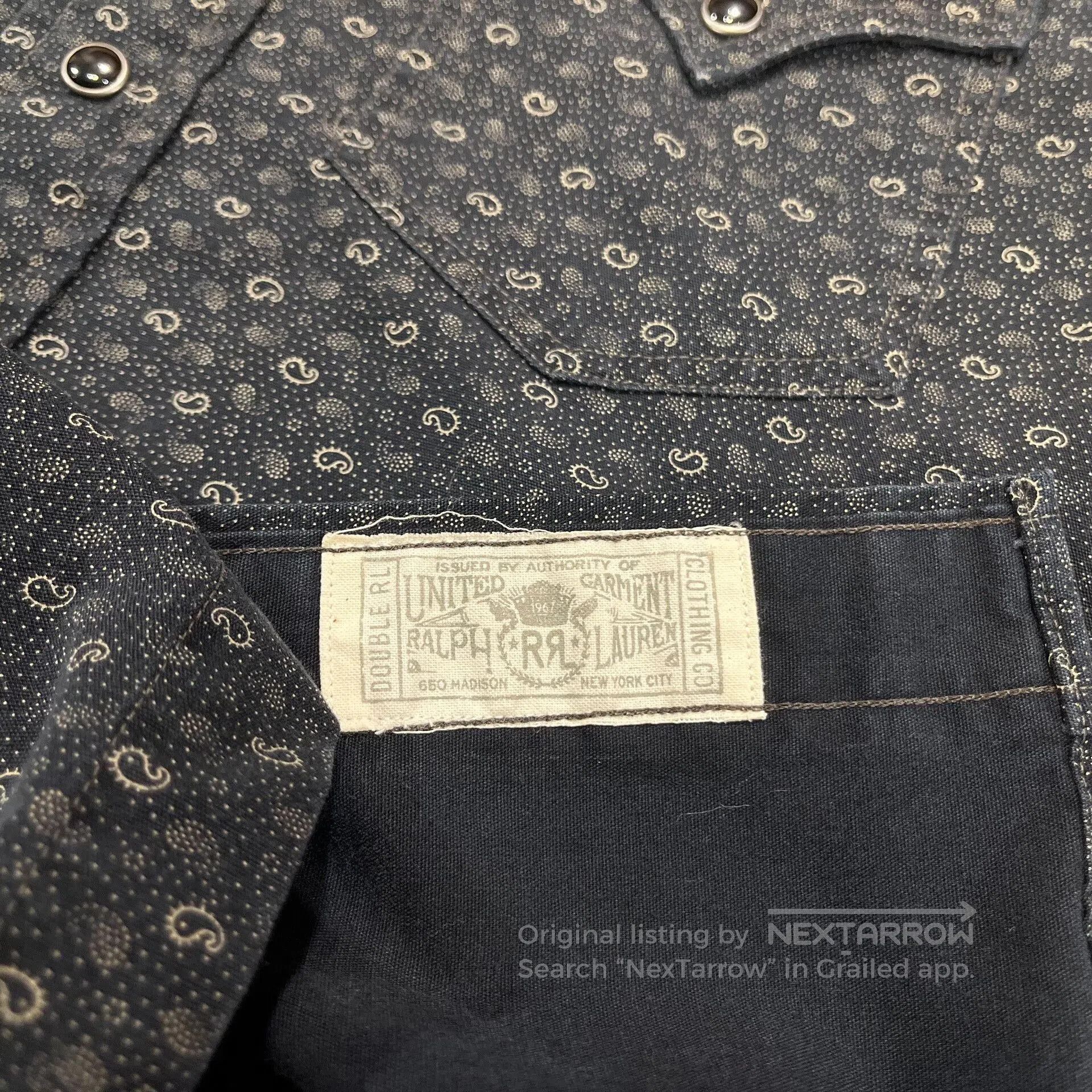 RRL Ralph Lauren RRL Double RL Bandana Western Shirt. Size US XS / EU 42 / 0 - 6 Thumbnail