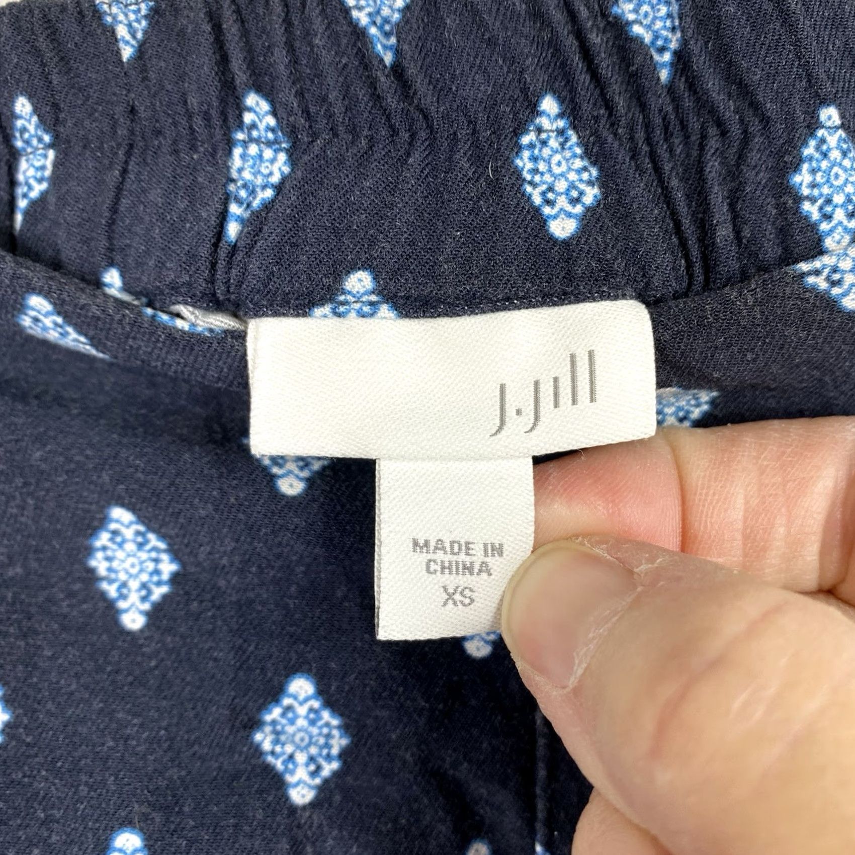 J. Jill J. Jill Pants Womens XS Blue Printed Bohemian Pull-On Elastic Waist Rayon Size 26" / US 2 / IT 38 - 7 Thumbnail