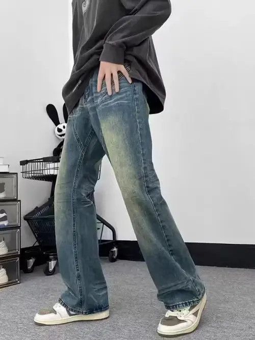 Jean Vintage distressed washed corrugated bootcut jeans Size US 32 / EU 48 - 2 Thumbnail