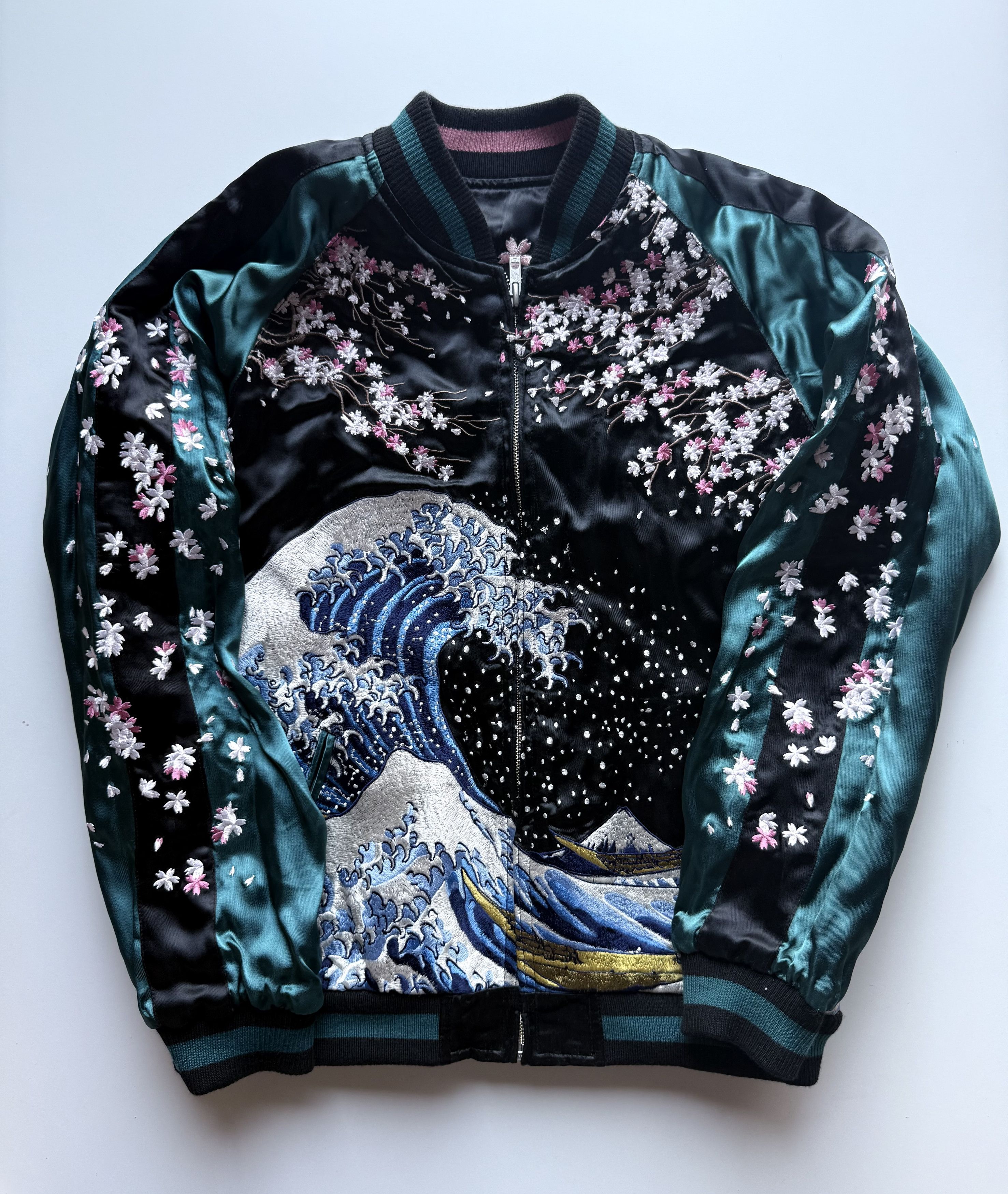 Other Hokusai x Anime Geisha Embroidered Sukajan Souvenir Jacket Size US L / EU 52-54 / 3 - 4 Thumbnail