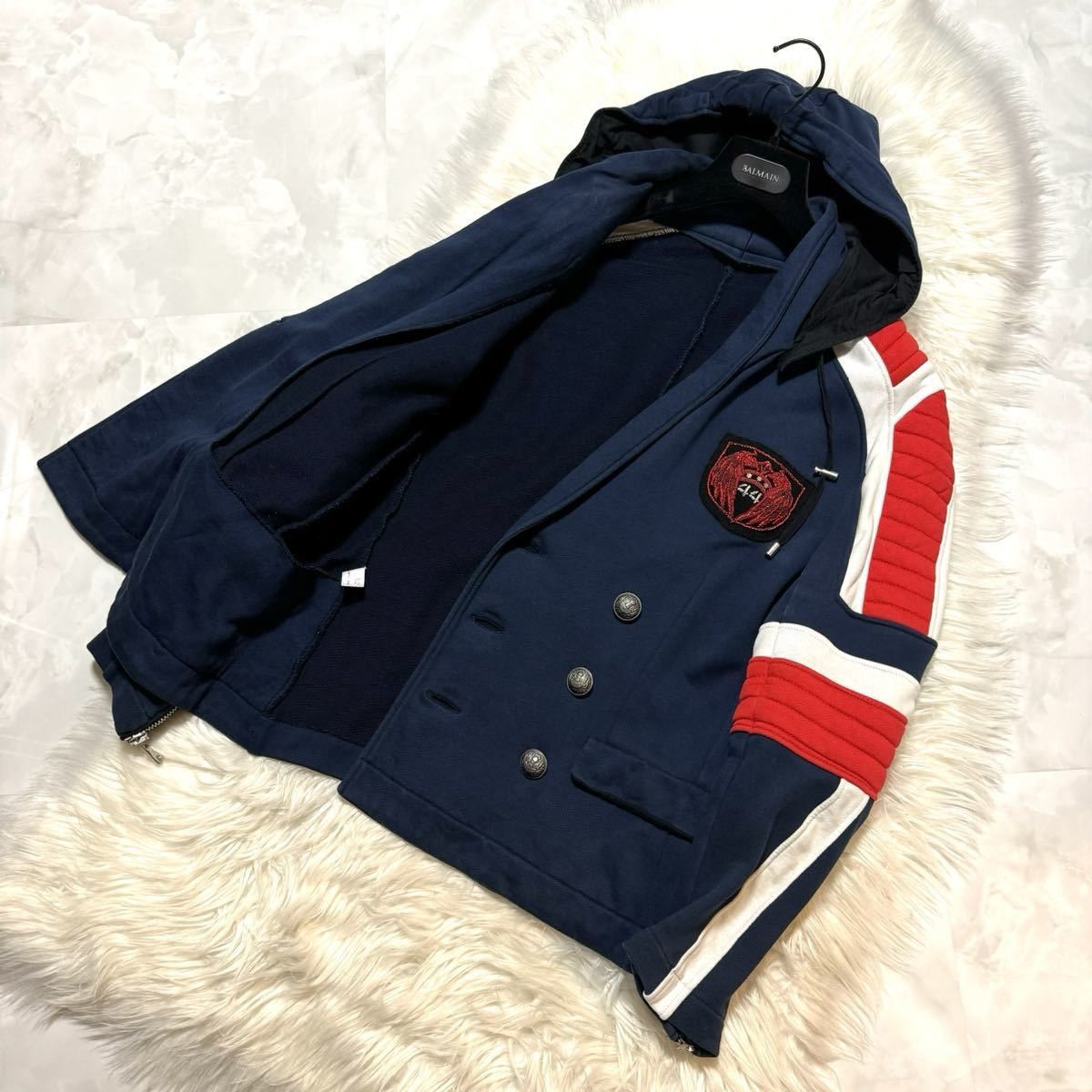 Balmain Balmain Homme Emblem Patch Biker Sweat Jacket Hoodie Size US S / EU 44-46 / 1 - 5 Thumbnail