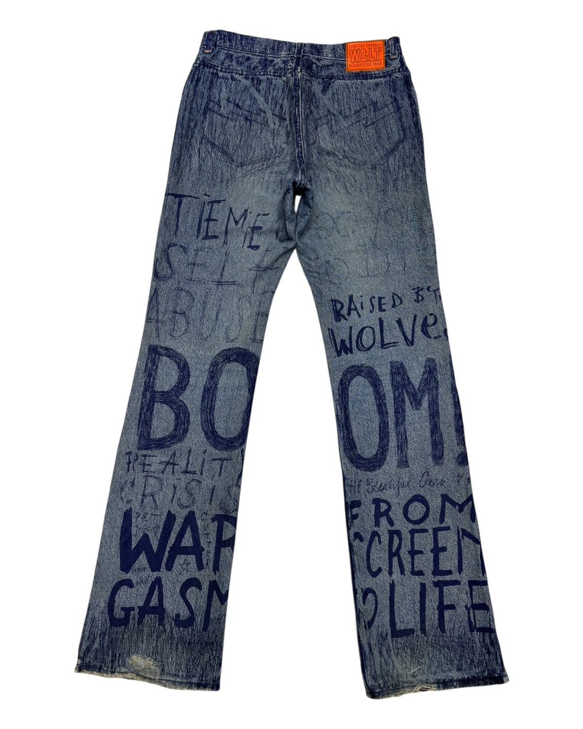 W&LT W&LT Archives - A/W 1997 - Pen Graffiti Denim Jeans Size US 30 / EU 46 - 8 Thumbnail