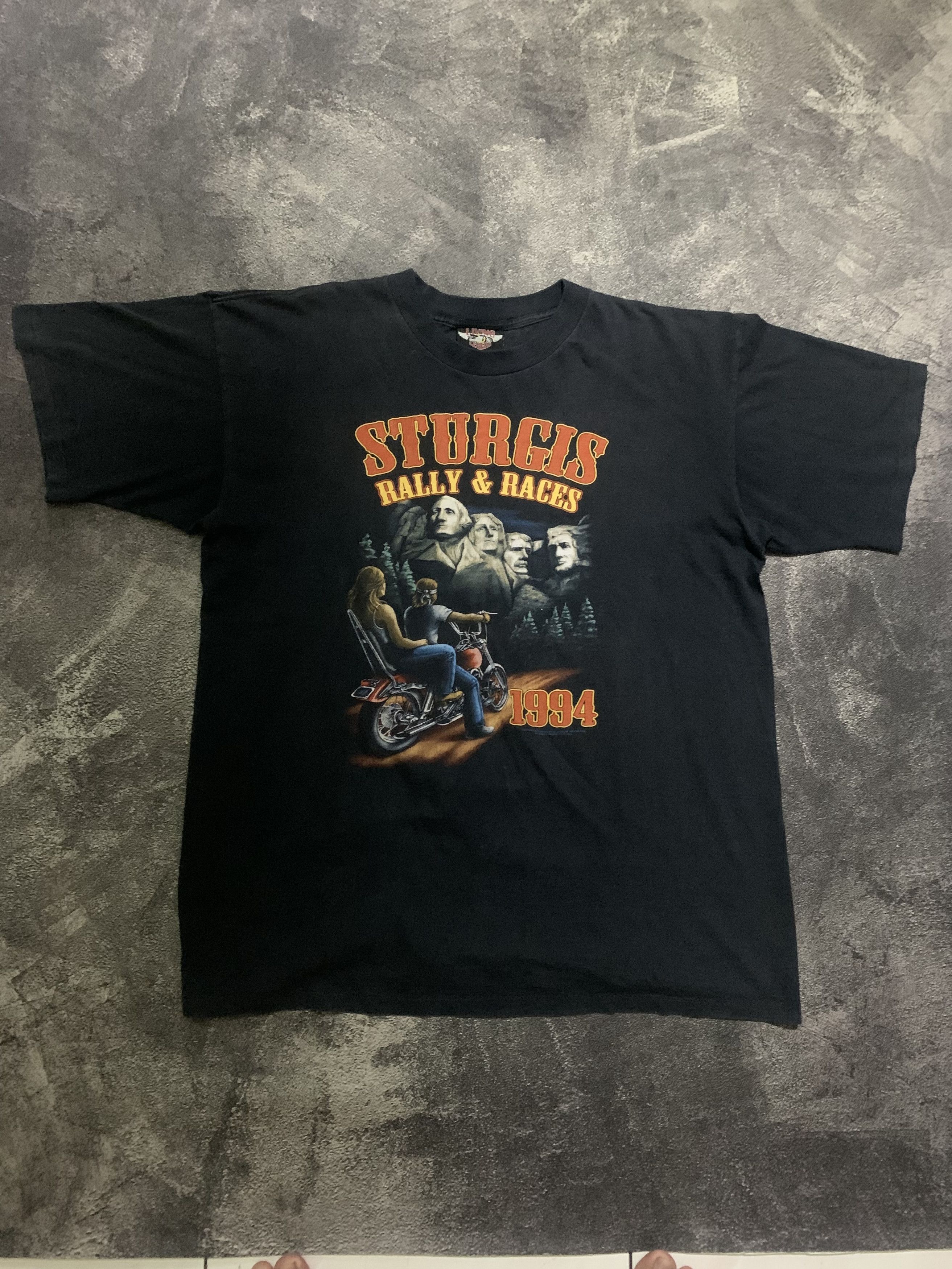 Harley Davidson 💎 Vintage Sturgis Bike 1994 Tee Size US XL / EU 56 / 4 - 2 Thumbnail