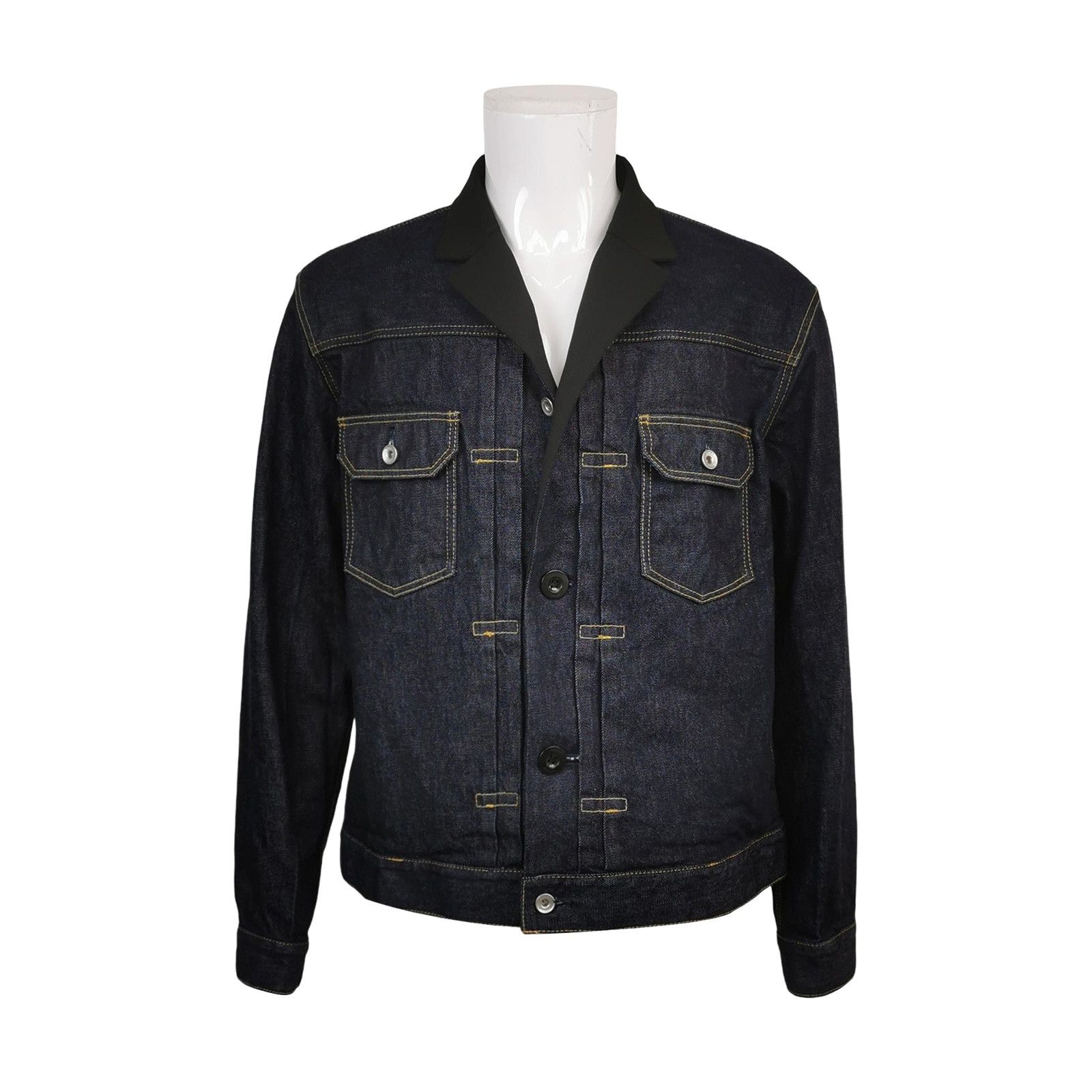 Sacai Sacai Contrast Collar Denim Jacket Size 1 Size US S / EU 44-46 / 1 - 1 Thumbnail