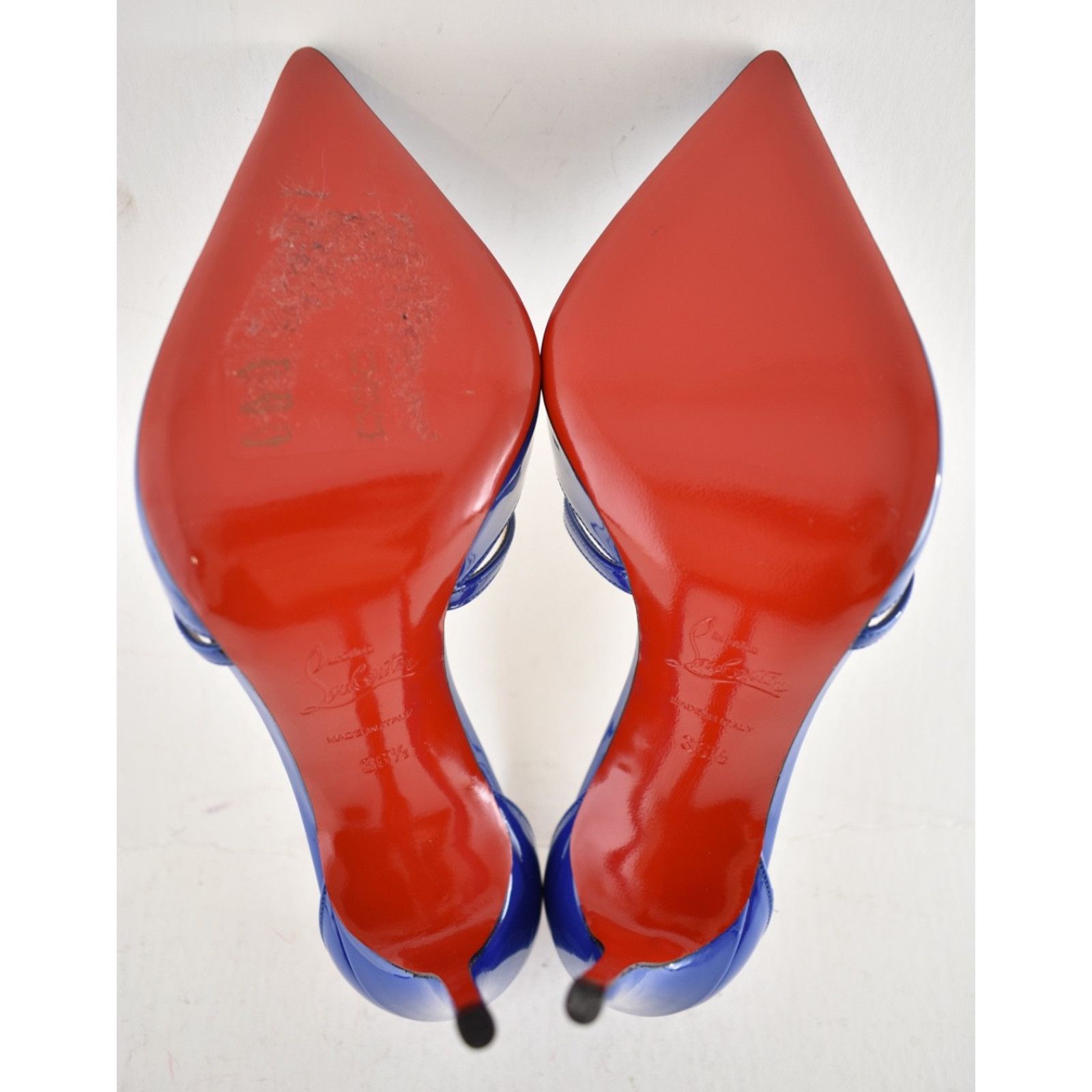 Christian Louboutin Cross Blake 100 Patent Electric Blue