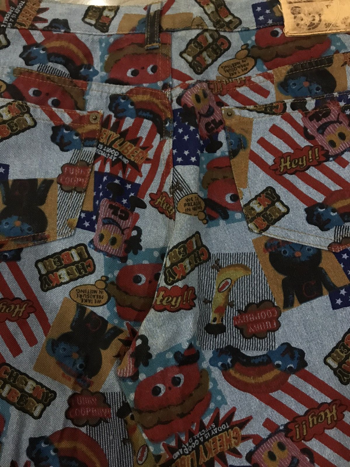 20471120 × Hysteric Glamour × Japanese Brand Hysteric Glamour Cheeky Liberi Allover Printed Denim Pants Size US 33 - 4 Thumbnail