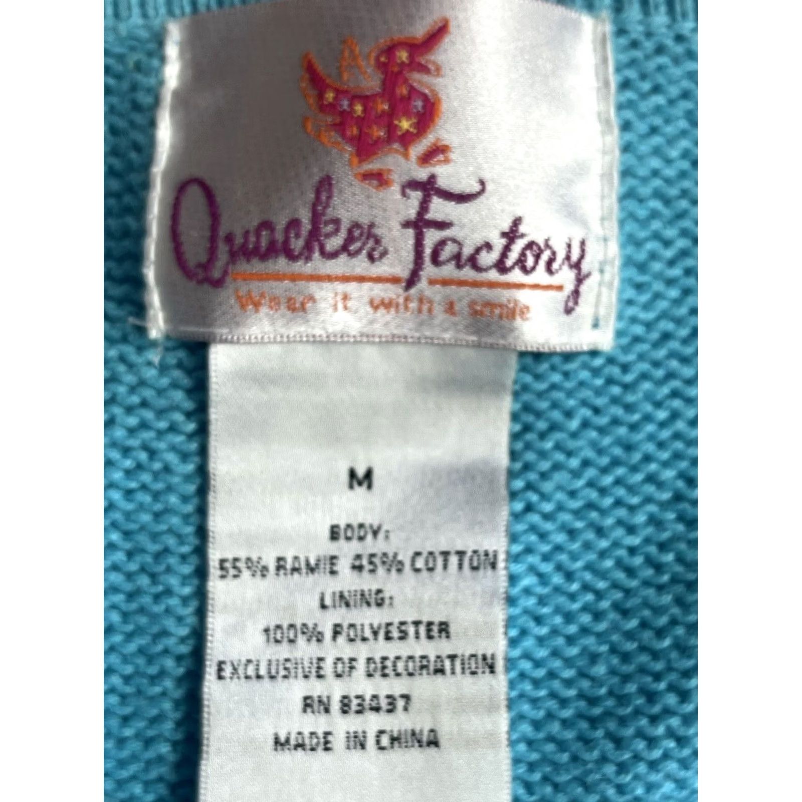 Quacker Factory Quacker Factory Sweater Womens M Blue Embroidered Butterfly Cardigan Button Women Size M / US 6-8 / IT 42-44 - 6 Thumbnail
