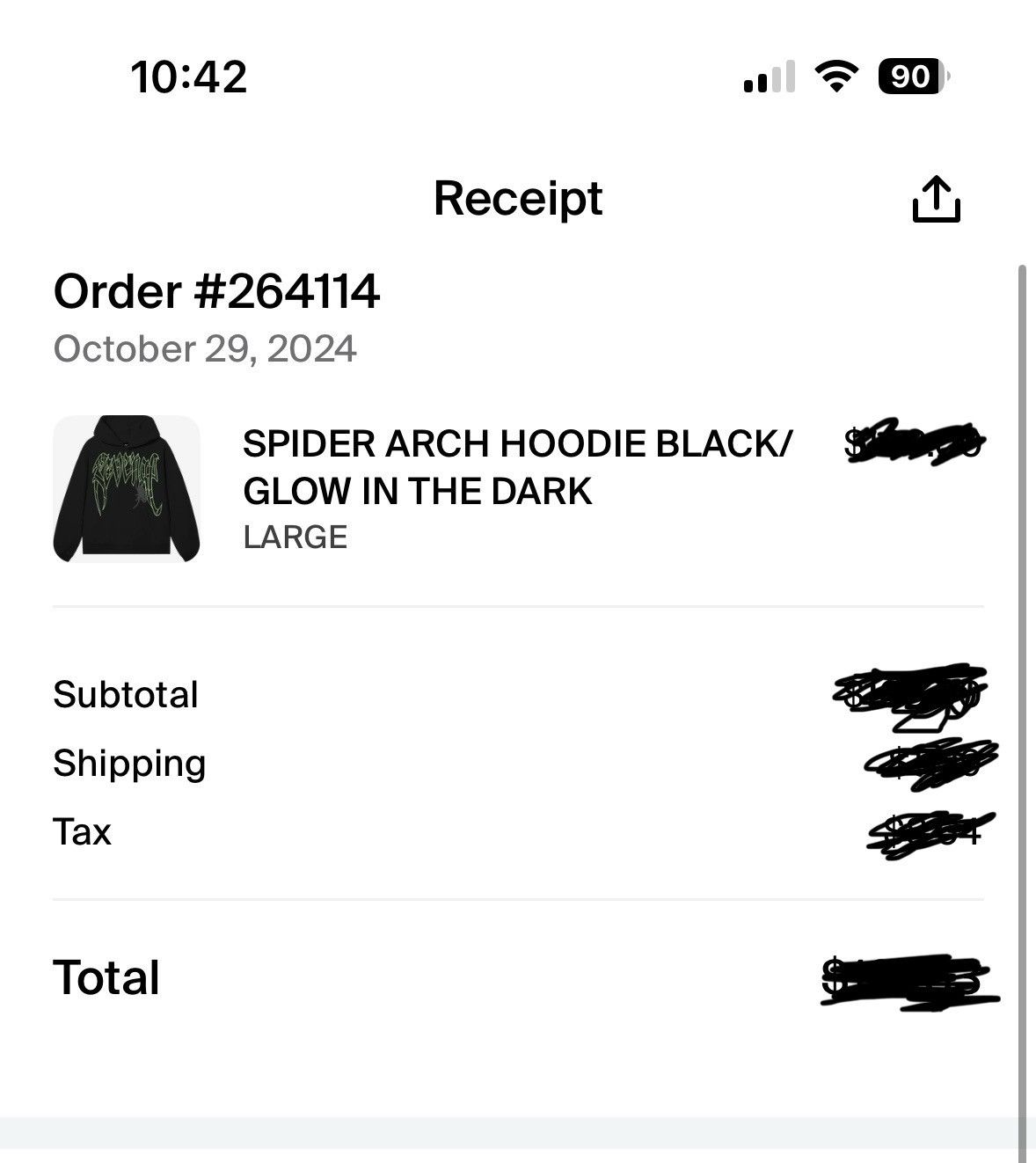 Revenge SPIDER ARCH HOODIE BLACK/GLOW IN THE DARK Size US L / EU 52-54 / 3 - 5 Thumbnail