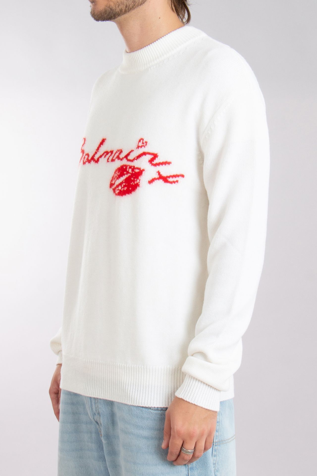 Balmain o1loc1c1125 Sweater in White Size US L / EU 52-54 / 3 - 2 Thumbnail